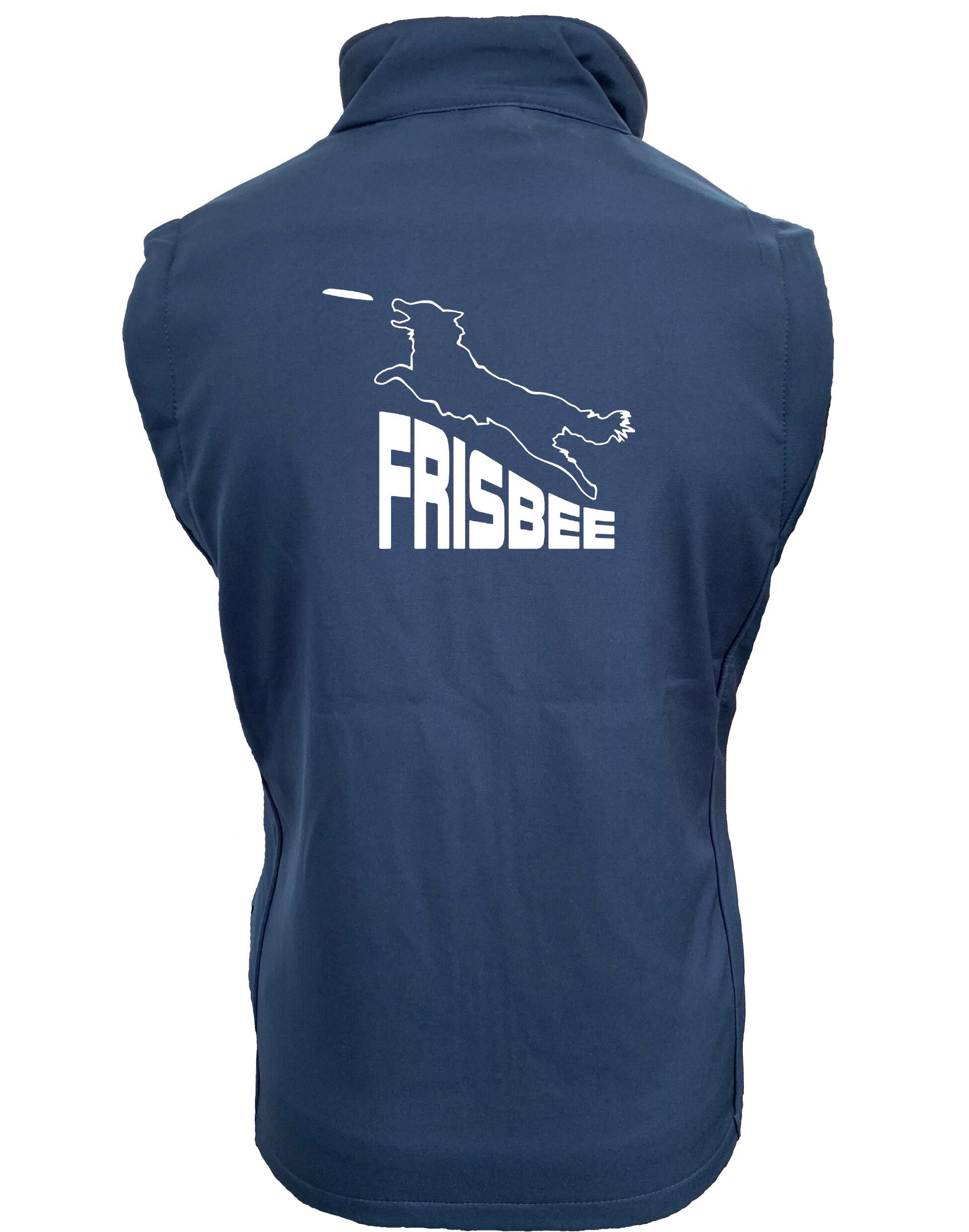 Frisbee Unisex Softshell Gilet – Lightweight, water-resistant gilet with fleece lining and exclusive Frisbee-themed artwork, designed for all genders to combine style and functionality.