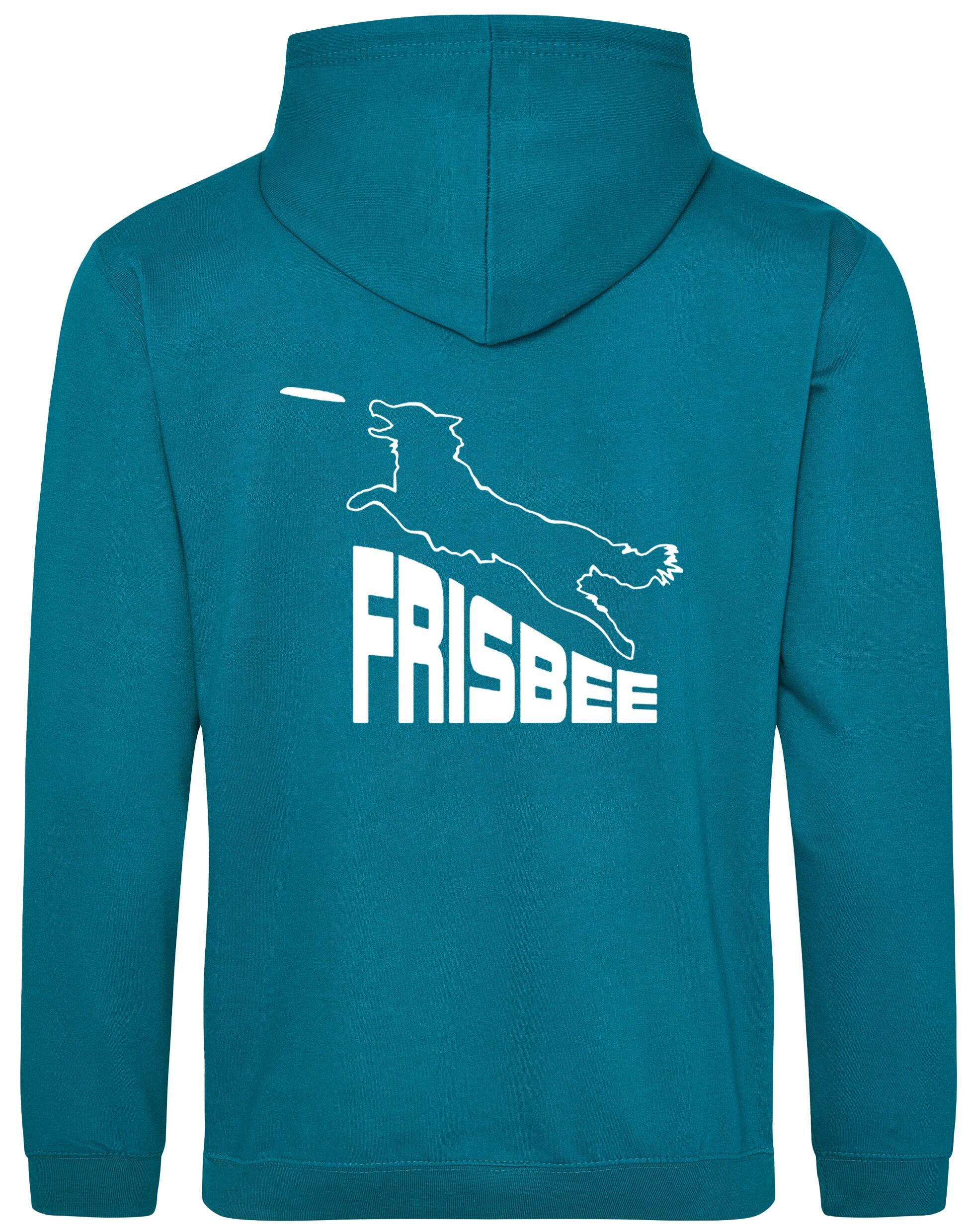 Frisbee Dog Sport Pullover Hoodie – Cozy hoodie with exclusive Frisbee-inspired artwork, brushed fleece interior, and personalization options, designed for Frisbee enthusiasts.