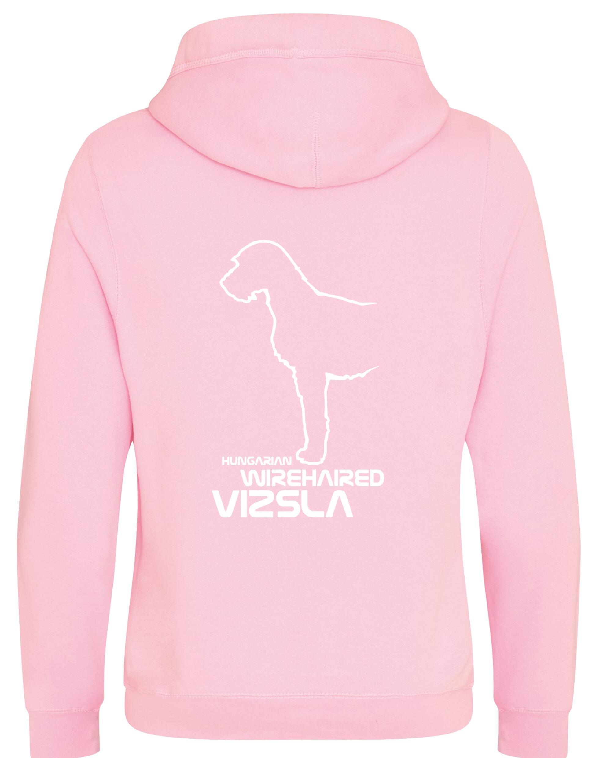 Hungarian Wirehaired Vizsla Crossneck Pullover Hoodie with exclusive breed graphic, modern design, and cozy brushed fleece fabric.