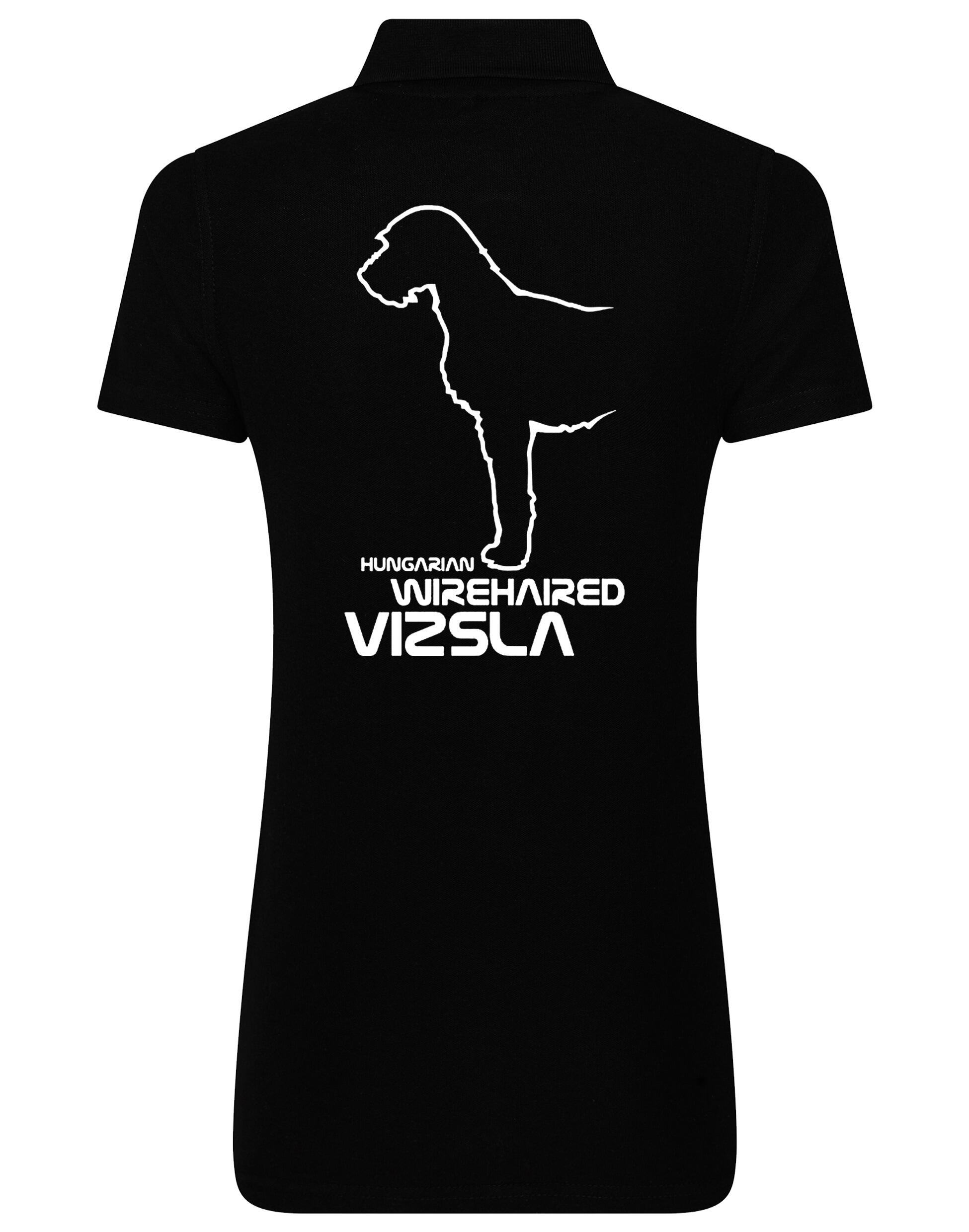 Hungarian Wirehaired Vizsla Women’s Cotton Polo featuring an exclusive breed design with a breathable, lightweight fabric.