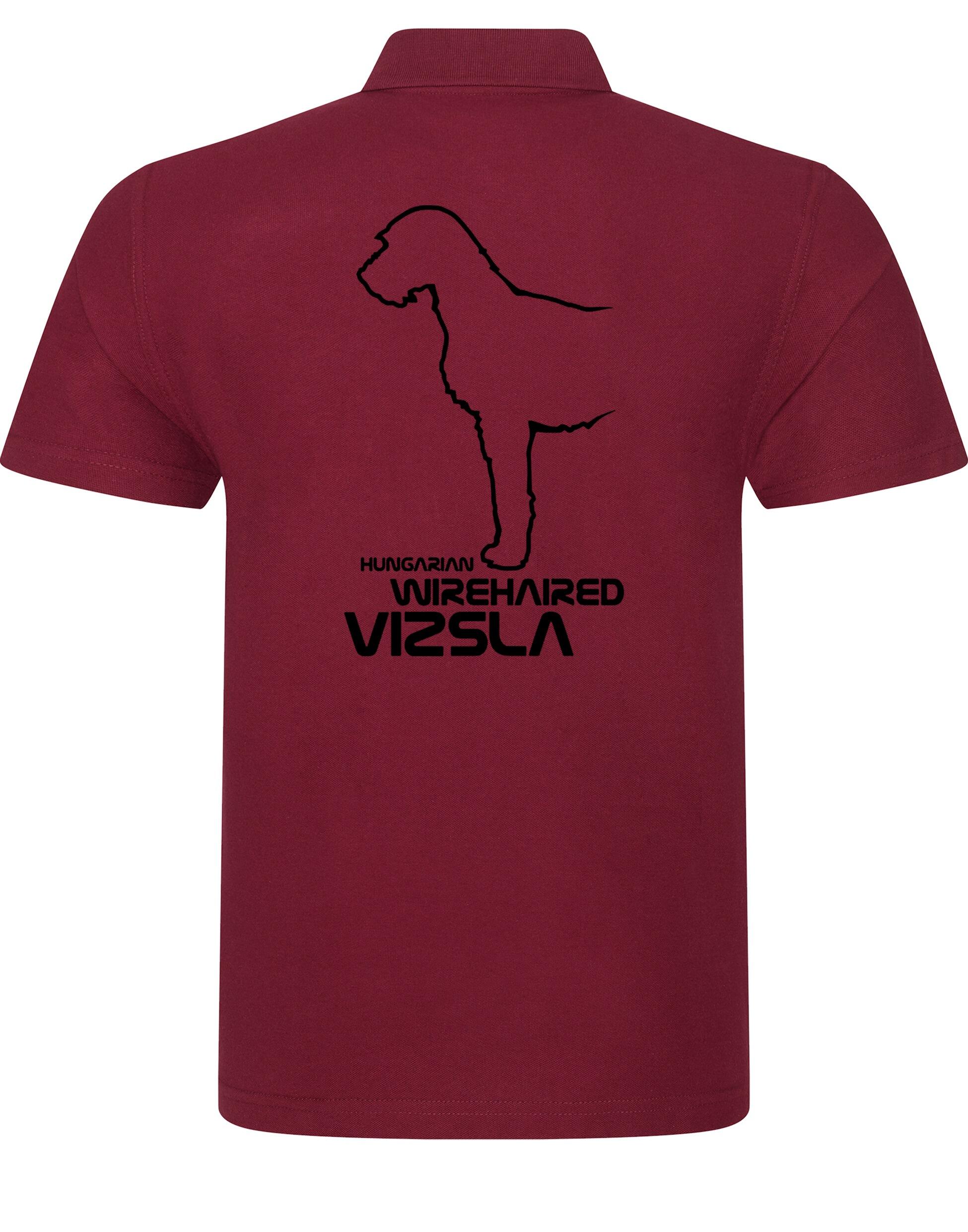 Hungarian Wirehaired Vizsla Unisex Cotton Polo with exclusive breed design and lightweight, breathable fabric.