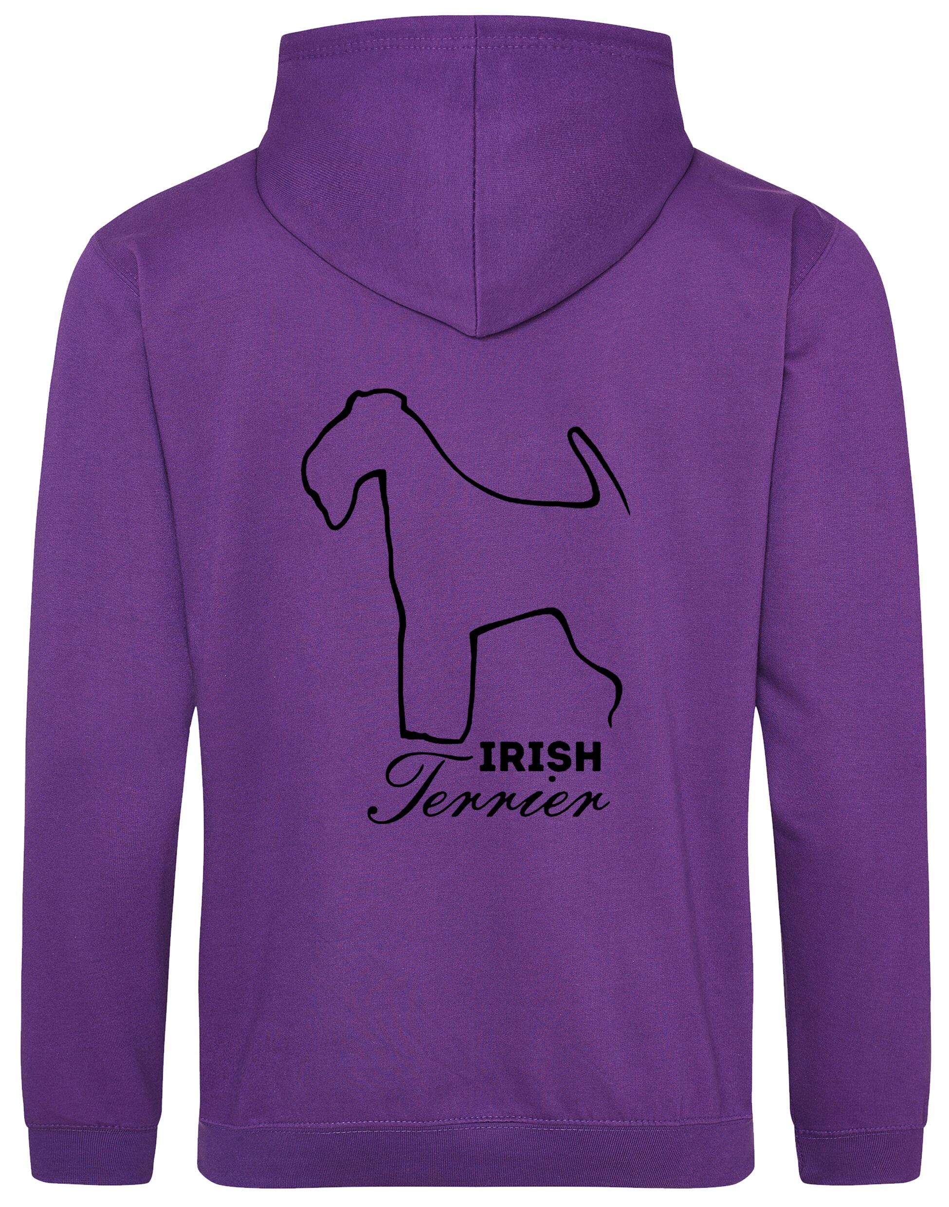 Irish Terrier Design Pullover Hoodie featuring exclusive breed artwork, heavy-blend fabric, and cozy fleece lining for warmth and style.