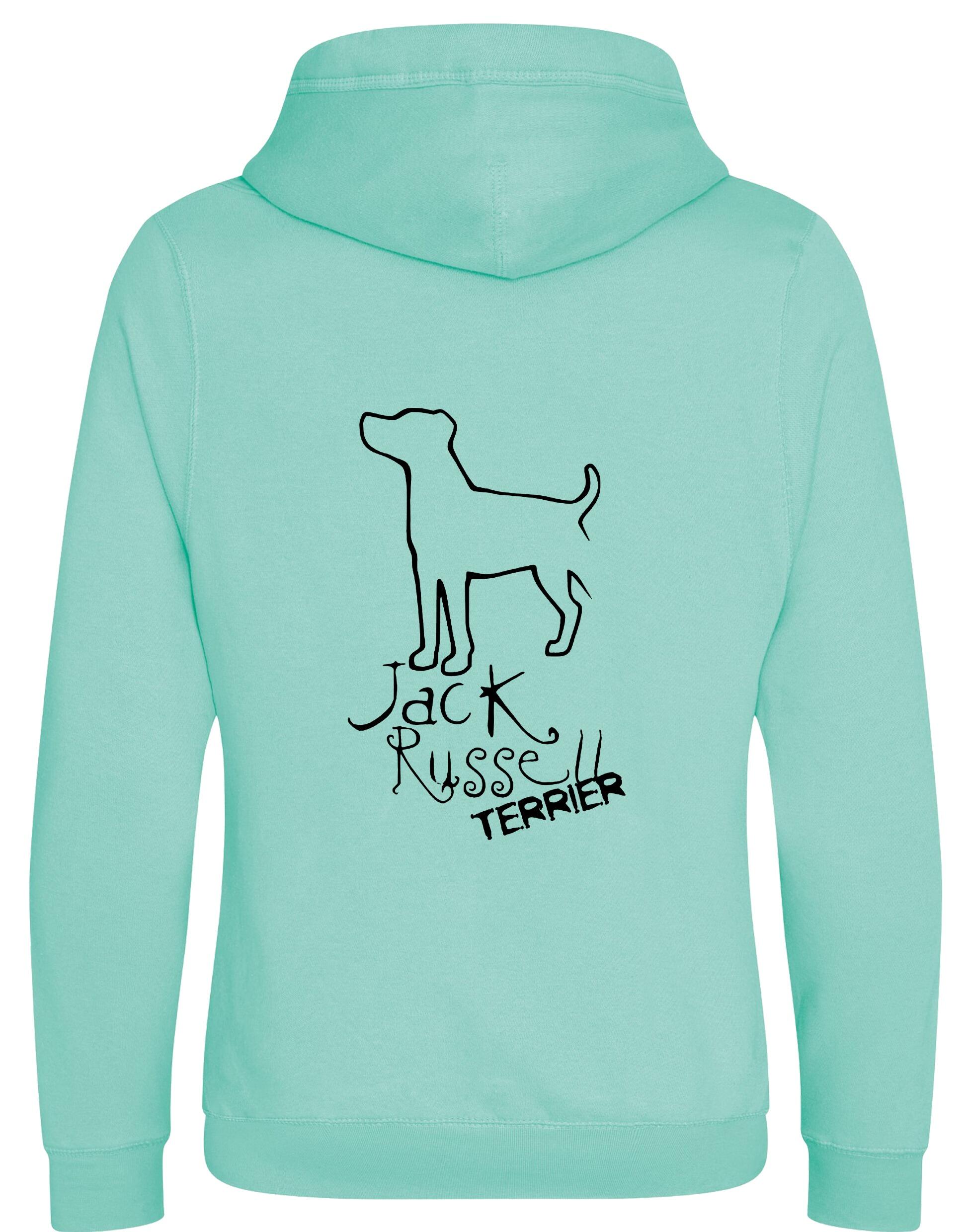 Jack Russell Terrier Crossneck Pullover Hoodie with exclusive breed artwork, cozy brushed fleece fabric, and a modern unisex design.