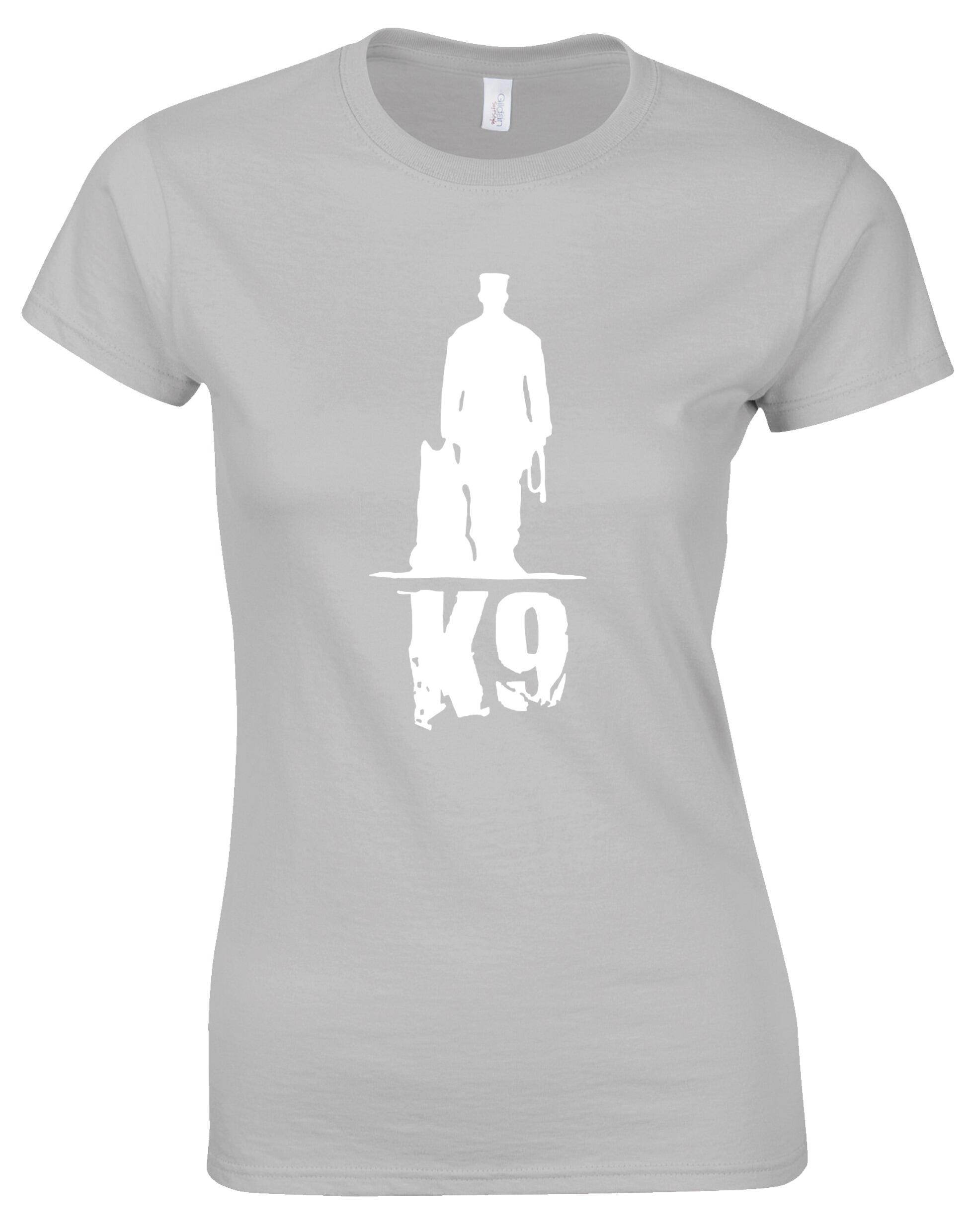 K9 Female Roundneck T-shirt featuring exclusive dog-inspired artwork, crafted from soft breathable cotton with a flattering feminine fit.