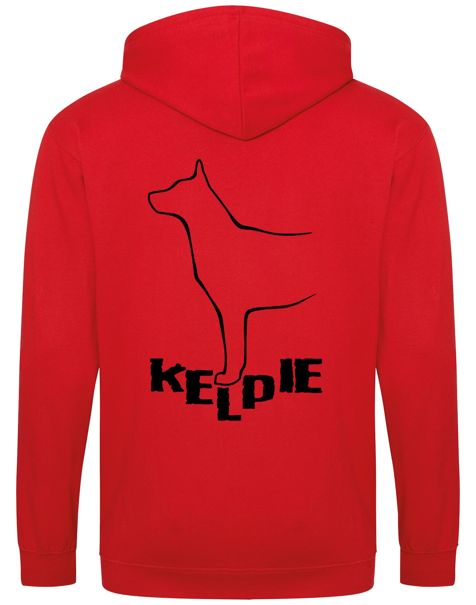 Kelpi Zipped Hoodie with exclusive breed-inspired artwork, soft fleece fabric, and practical features for everyday comfort and style.