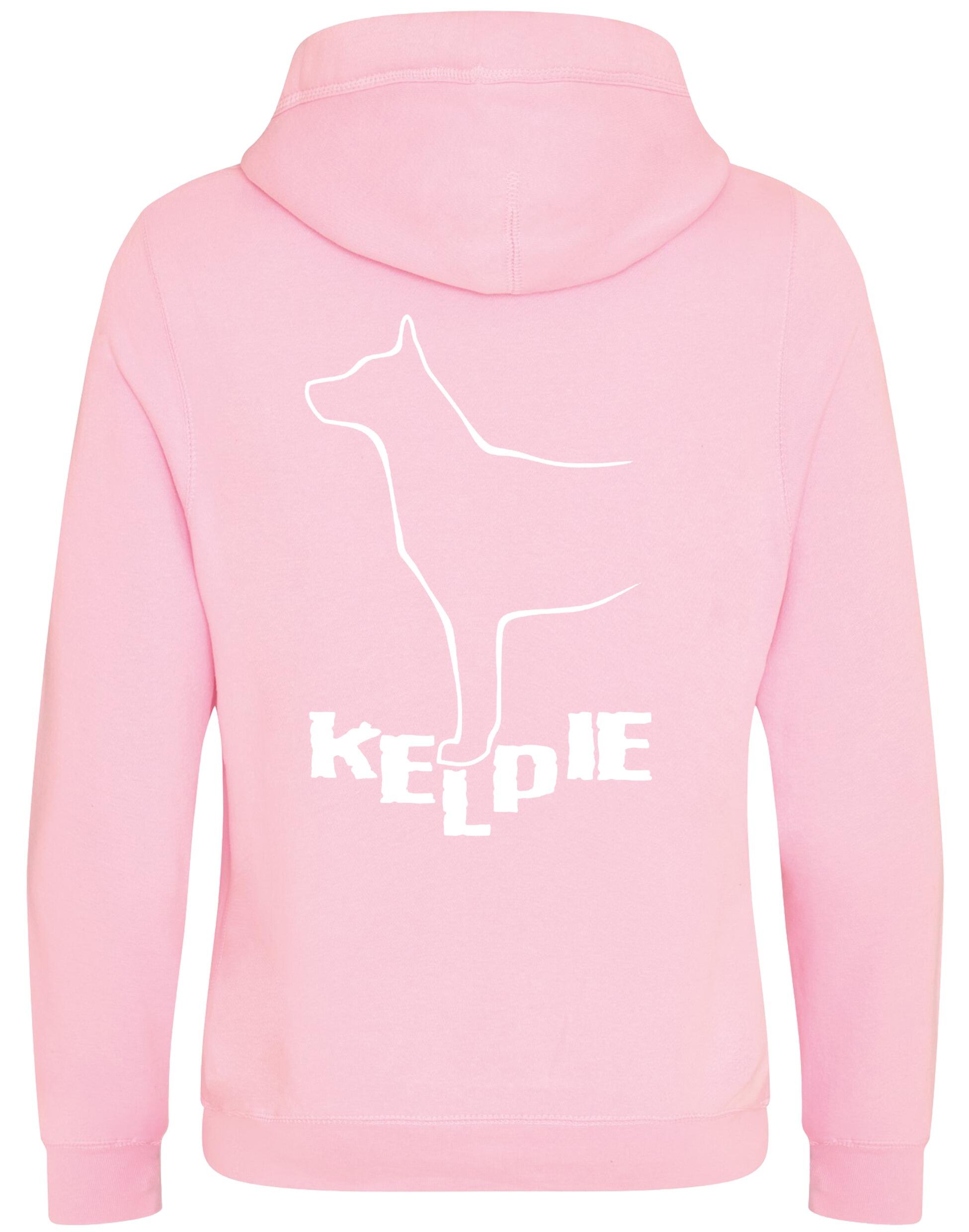 Kelpi Crossneck Pullover Hoodie with exclusive breed-inspired artwork, modern design, and cozy brushed fleece fabric for comfort and style.