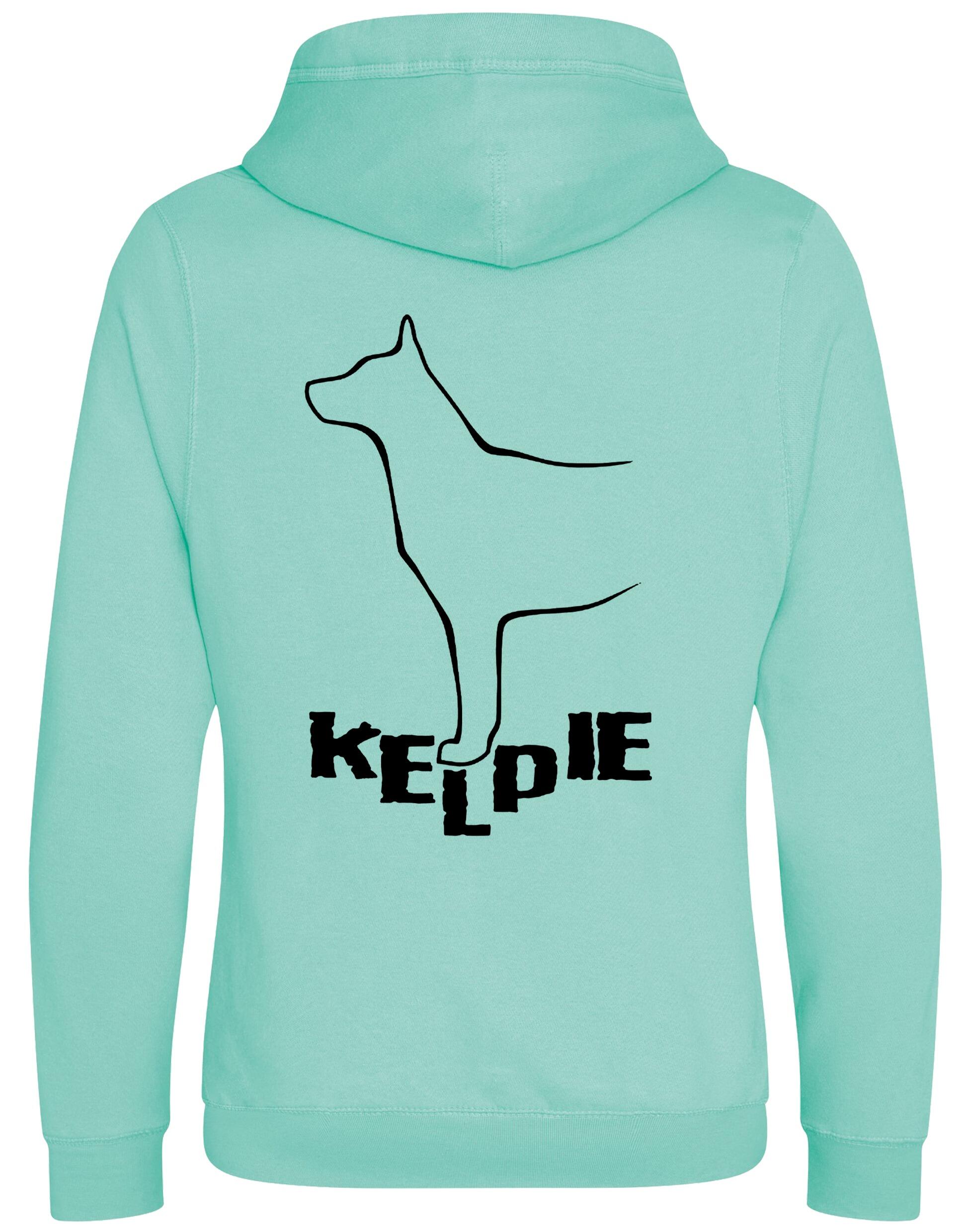 Kelpi Crossneck Pullover Hoodie with exclusive breed-inspired artwork, modern design, and cozy brushed fleece fabric for comfort and style.