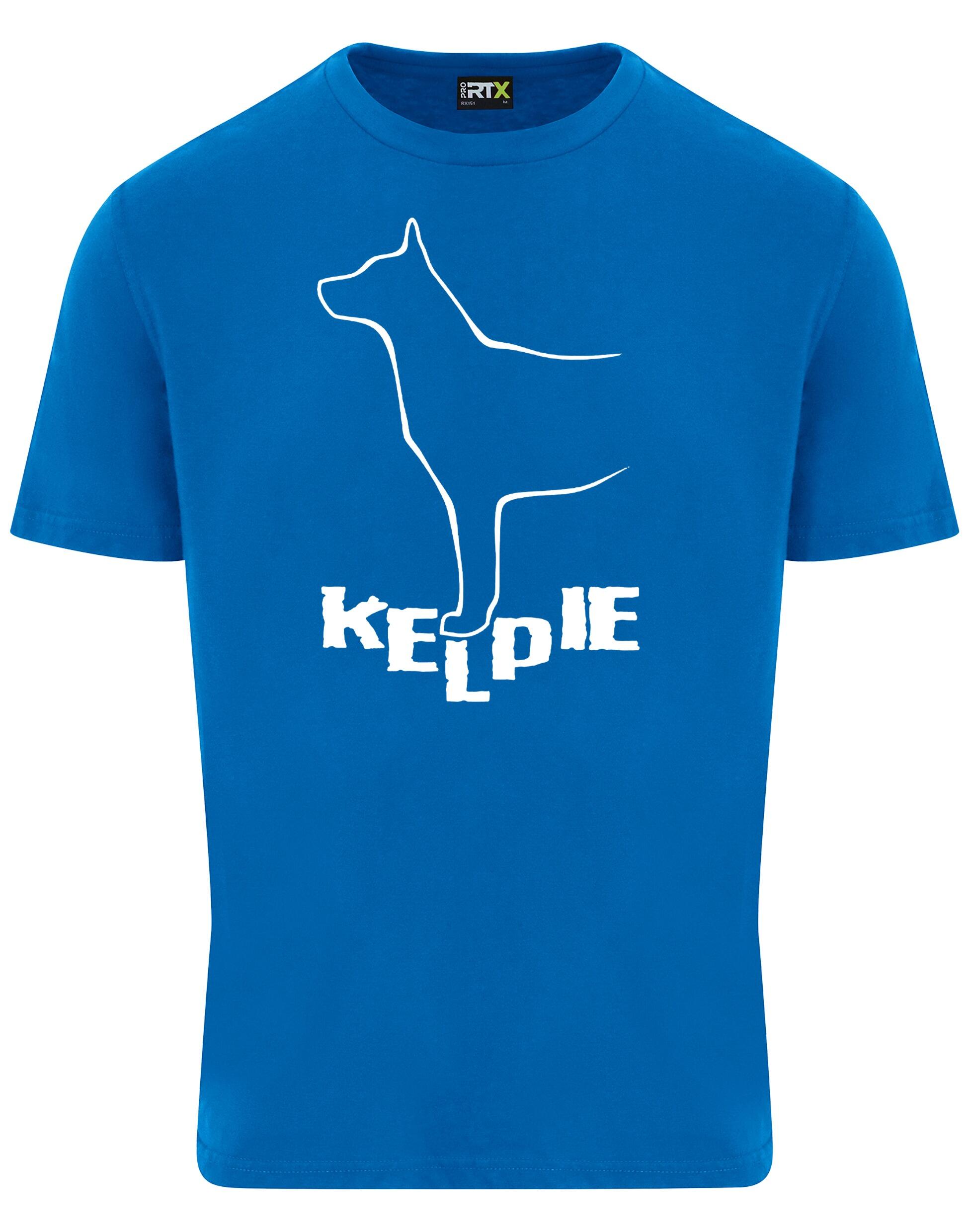 Kelpi Unisex Roundneck T-shirt featuring exclusive breed-inspired artwork, premium cotton fabric, and a relaxed fit for all-day comfort and versatile style.