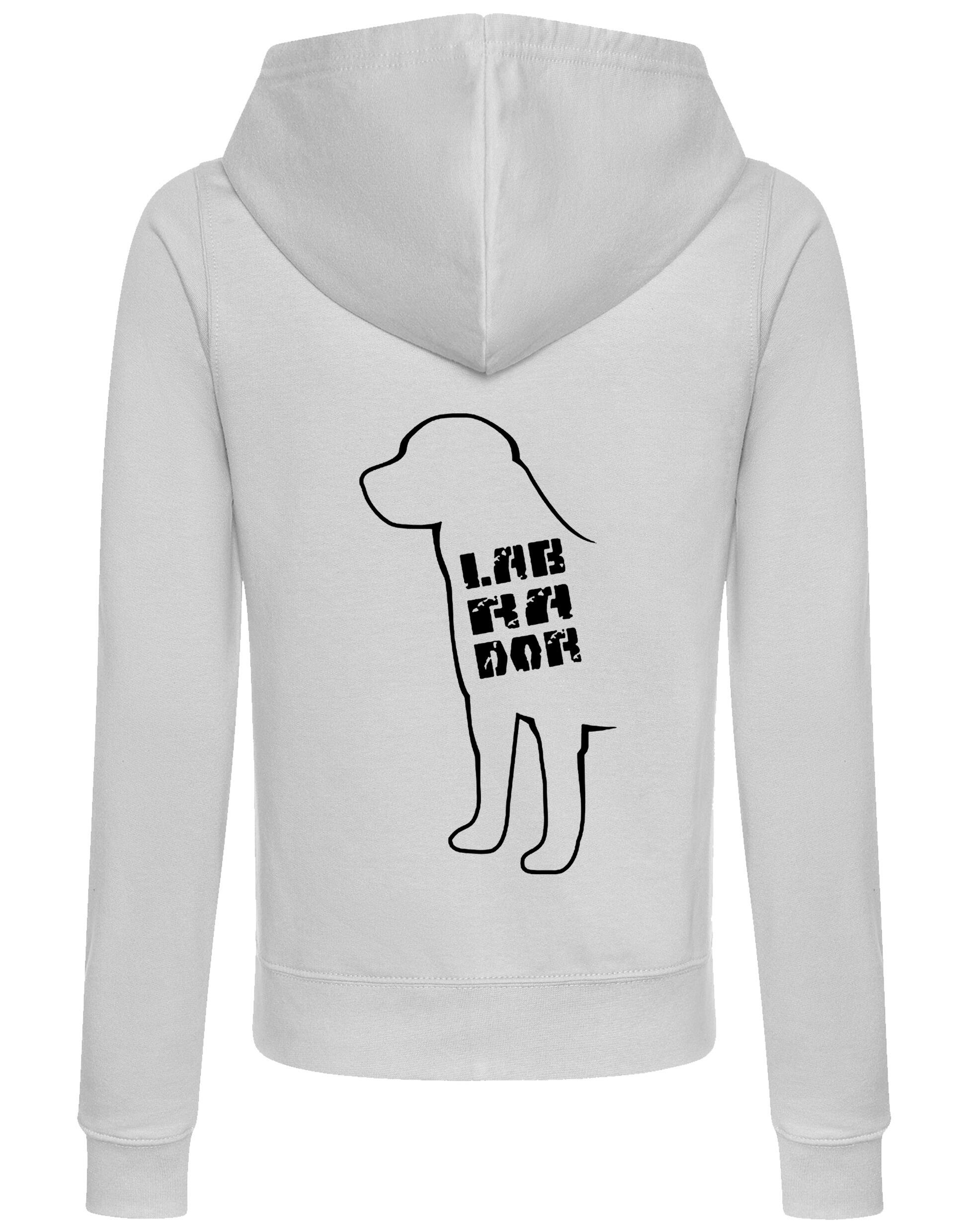 Women’s zipped hoodie featuring exclusive Labrador artwork, designed with breathable fabric and a flattering fit for Labrador enthusiasts.