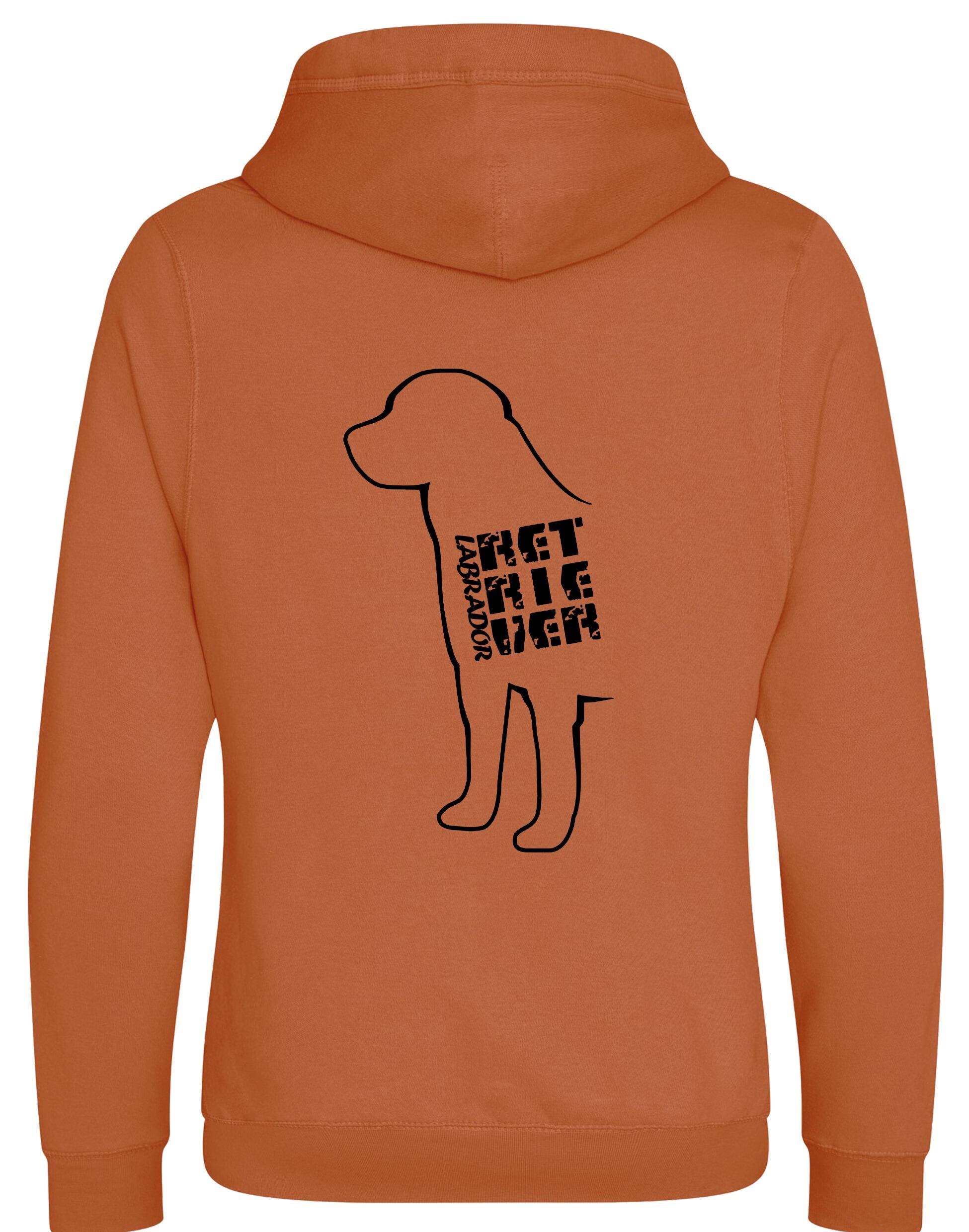 Unisex crossneck pullover hoodie featuring exclusive Labrador Retriever artwork on the back, crafted from heavy-blend fabric with a brushed fleece interior and practical kangaroo pocket.