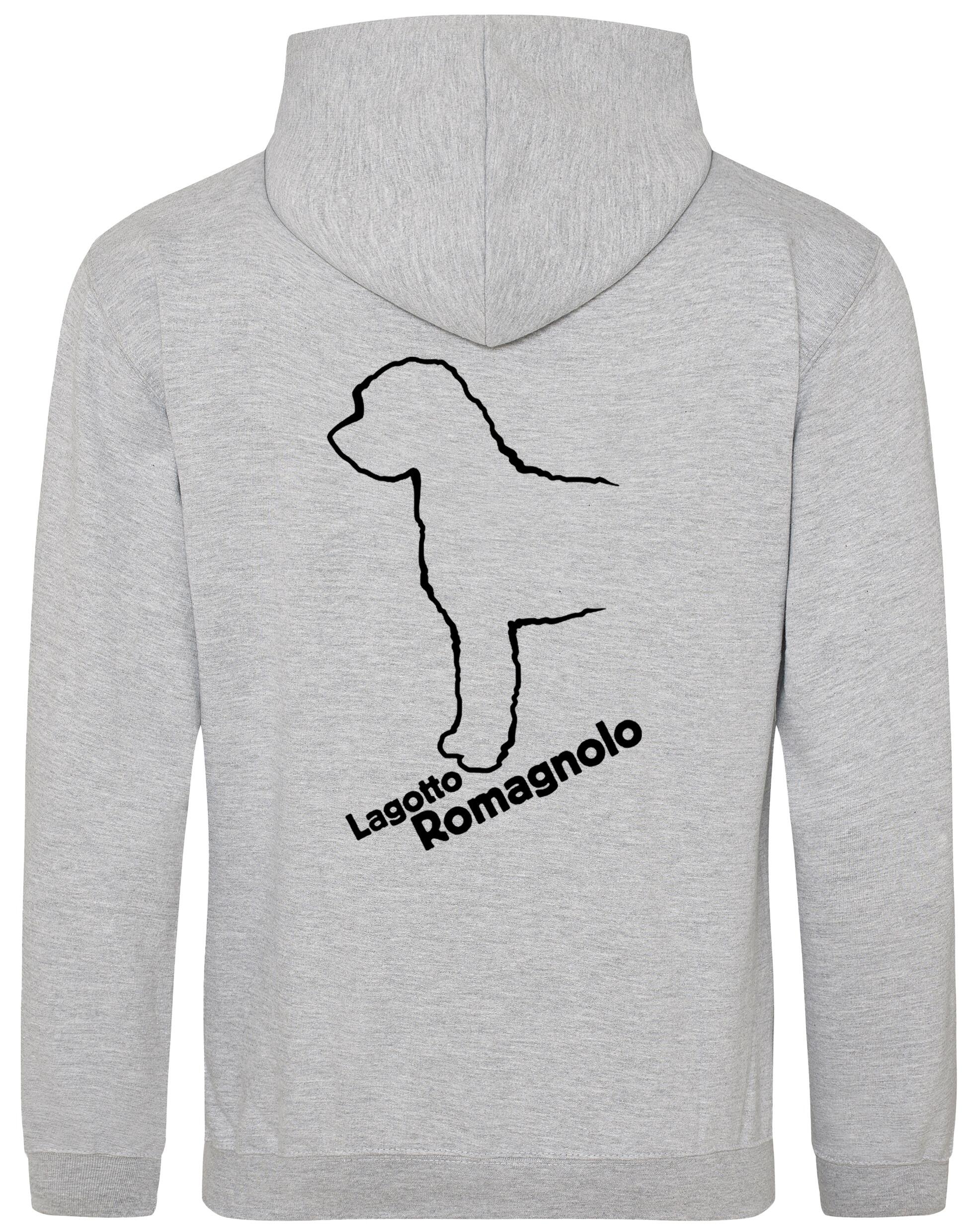 Lagotto Romagnolo design pullover hoodie featuring exclusive artwork, fleece-lined warmth, and a kangaroo pocket for stylish and practical comfort.