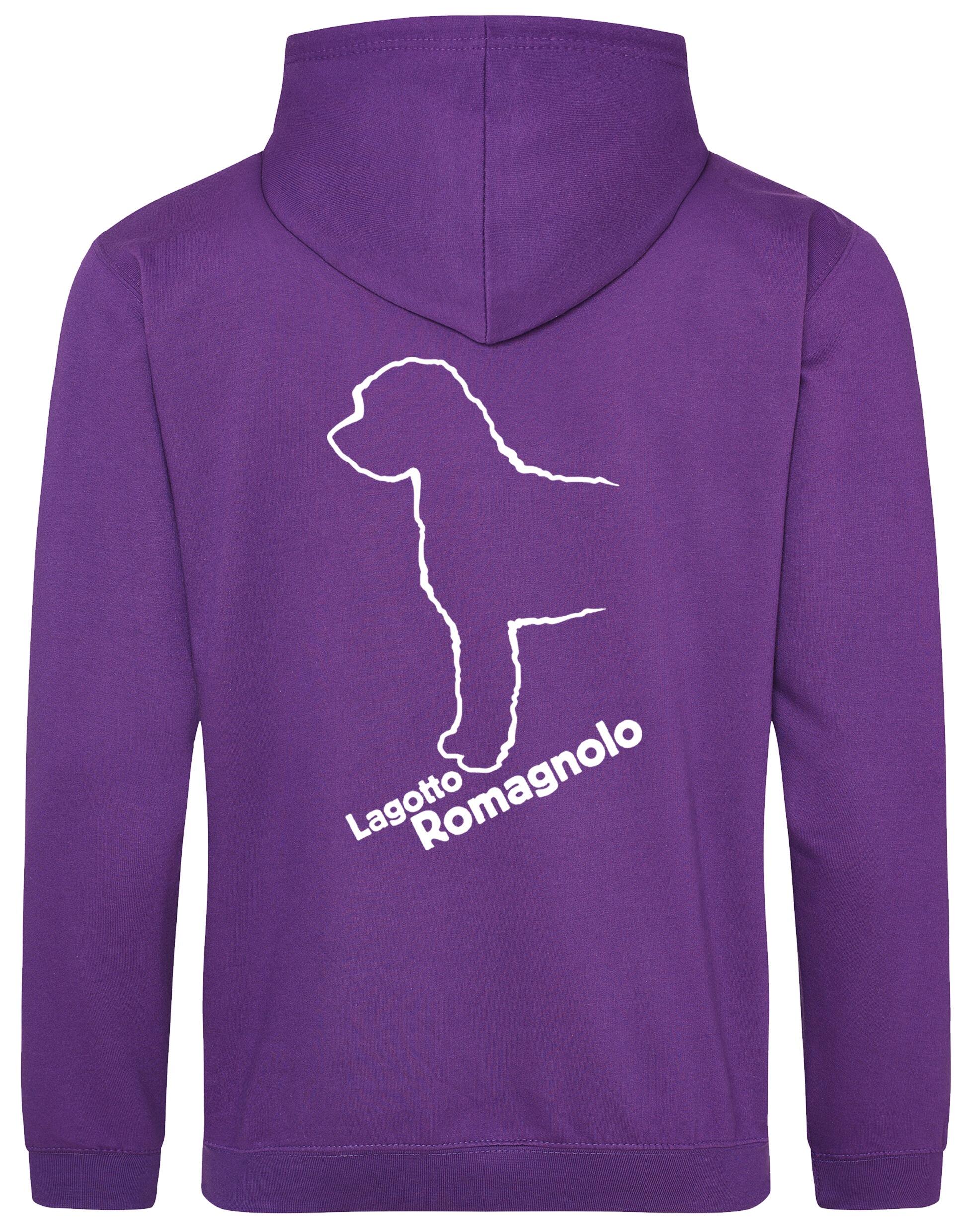Lagotto Romagnolo design pullover hoodie featuring exclusive artwork, fleece-lined warmth, and a kangaroo pocket for stylish and practical comfort.