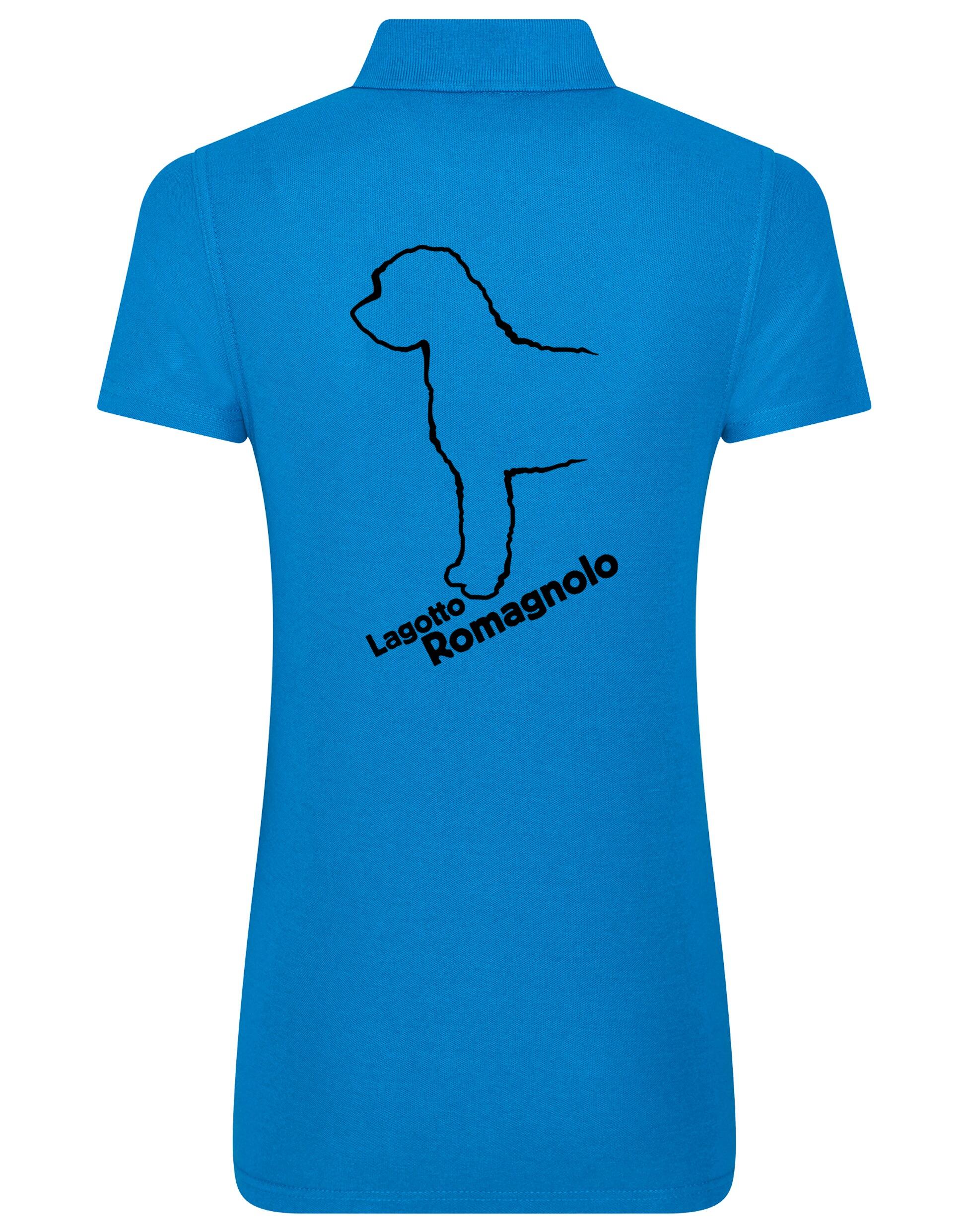 Women’s Cotton Polo with Lagotto Romagnolo design featuring elegant breed artwork and a flattering fit.Women’s Cotton Polo with Lagotto Romagnolo design featuring elegant breed artwork and a flattering fit.