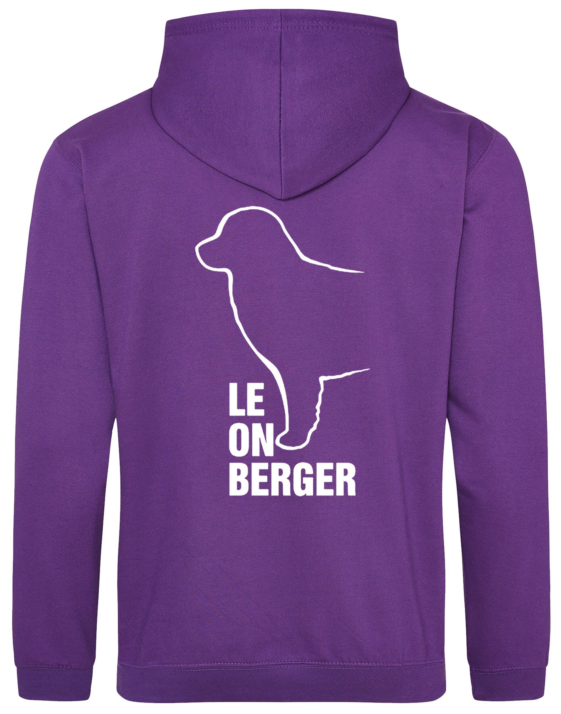 Leonberger pullover hoodie featuring exclusive breed artwork, cosy fleece lining, and personalisation options.