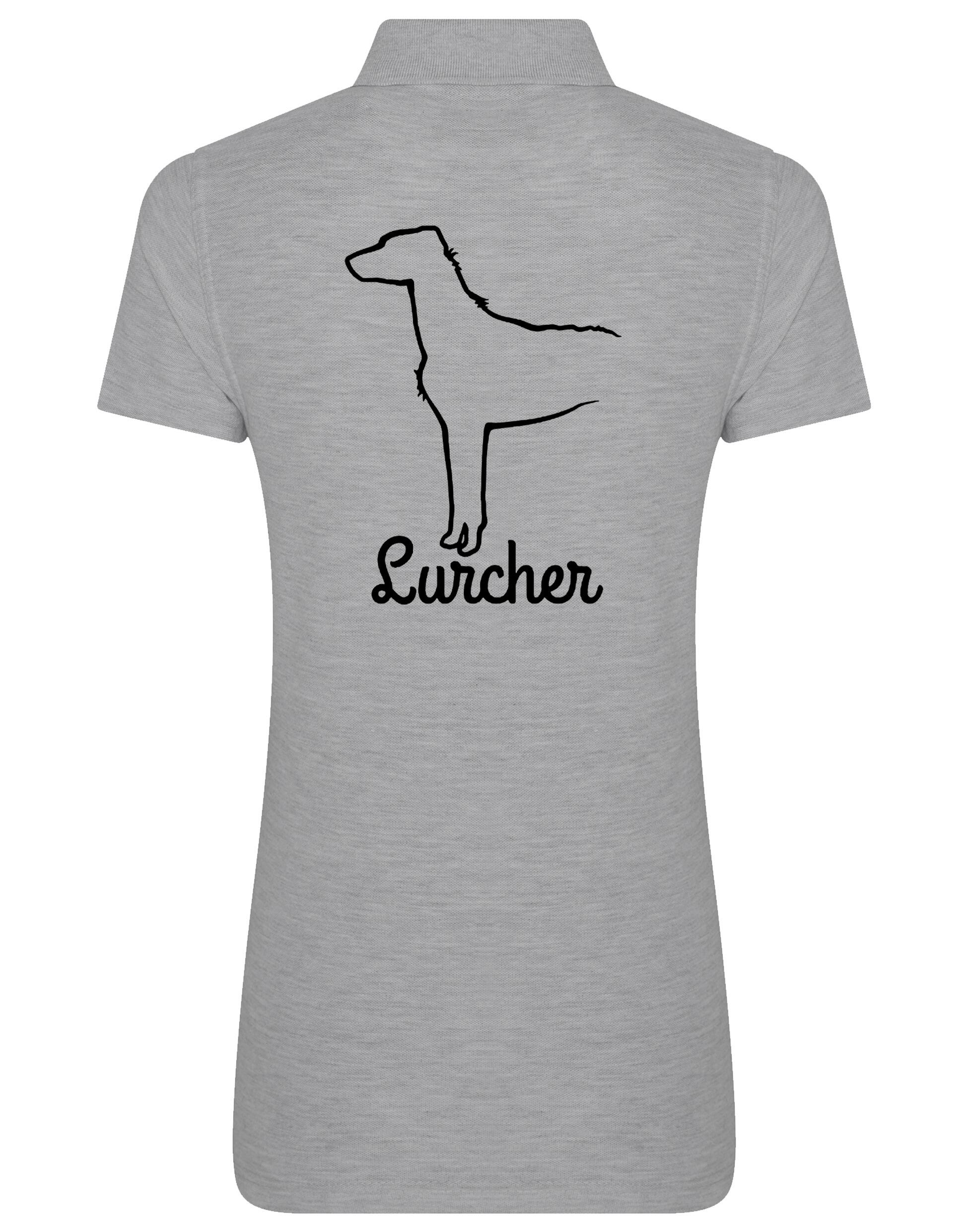 Lurcher Women's Cotton Polo featuring exclusive breed design and soft cotton fabric.