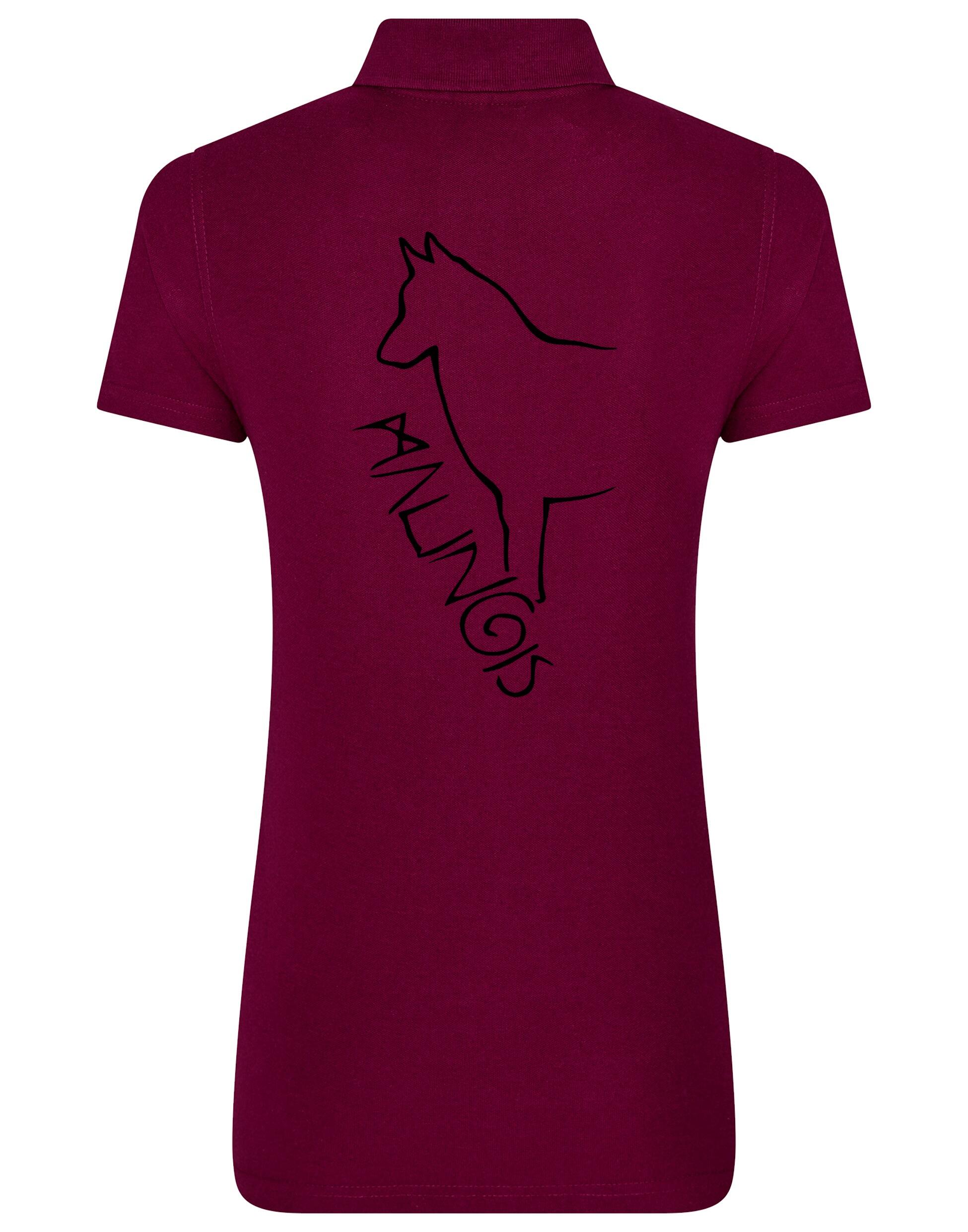 Women's Cotton Polo featuring a unique Malinois breed graphic, offering elegance and comfort for Malinois enthusiasts.