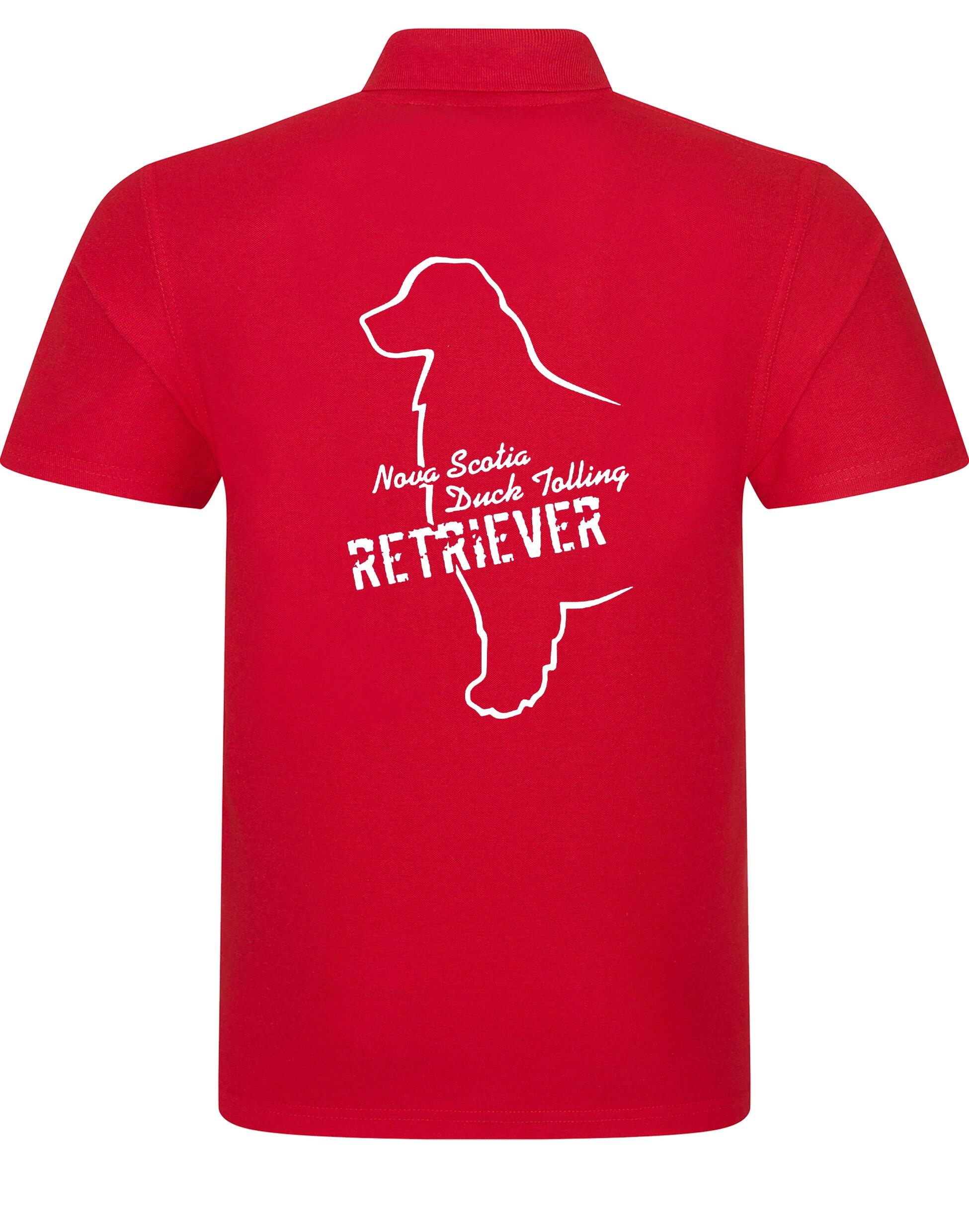Nova Scotia Duck Tolling Retriever Unisex Cotton Polo – breathable fabric, relaxed fit, and exclusive breed artwork featuring the Toller. Ideal for casual wear, dog shows, and outdoor adventures.