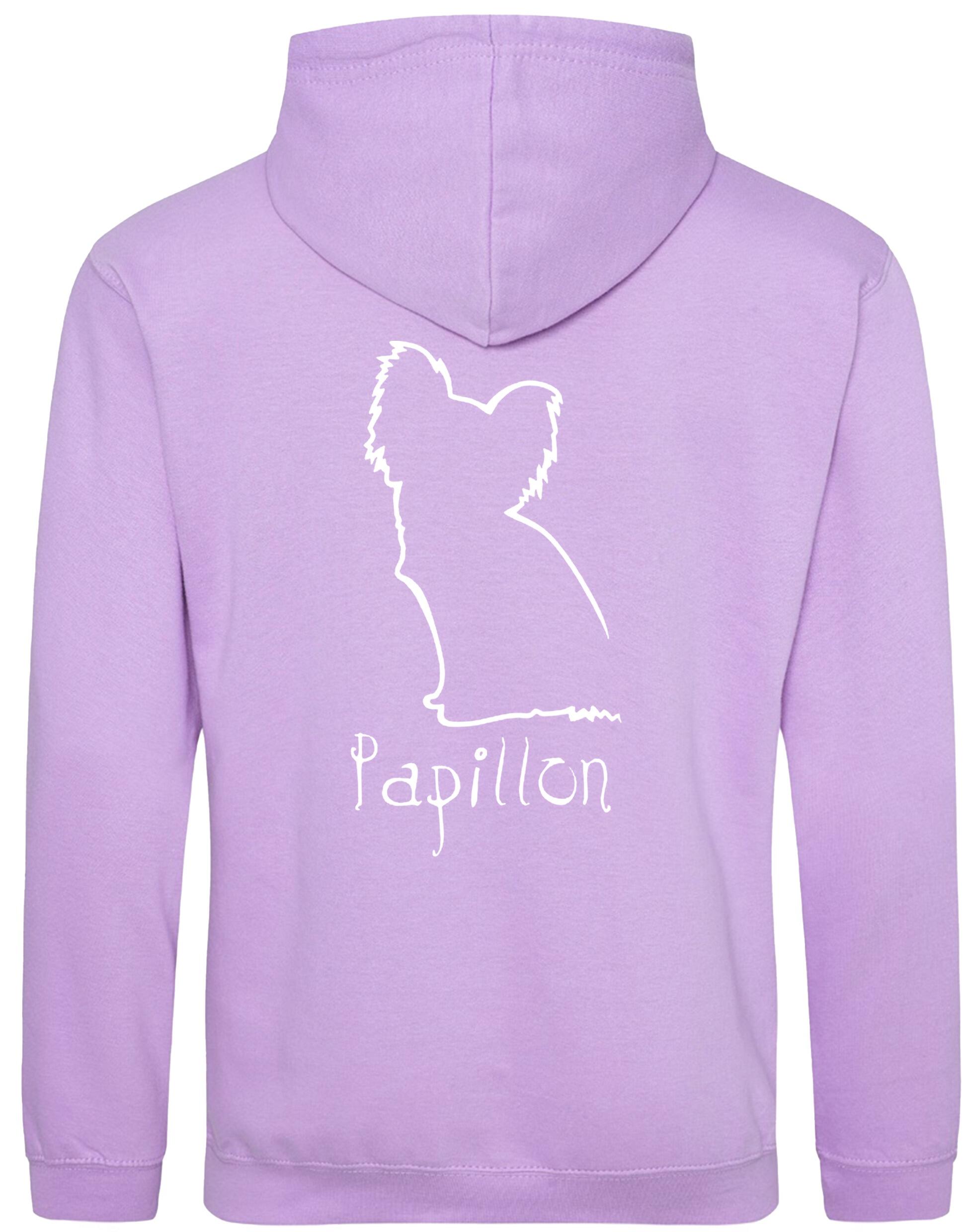 Papillon Pullover Hoodie – fleece-lined, soft, stylish, and personalized with breed artwork. A must-have hoodie for Papillon lovers.