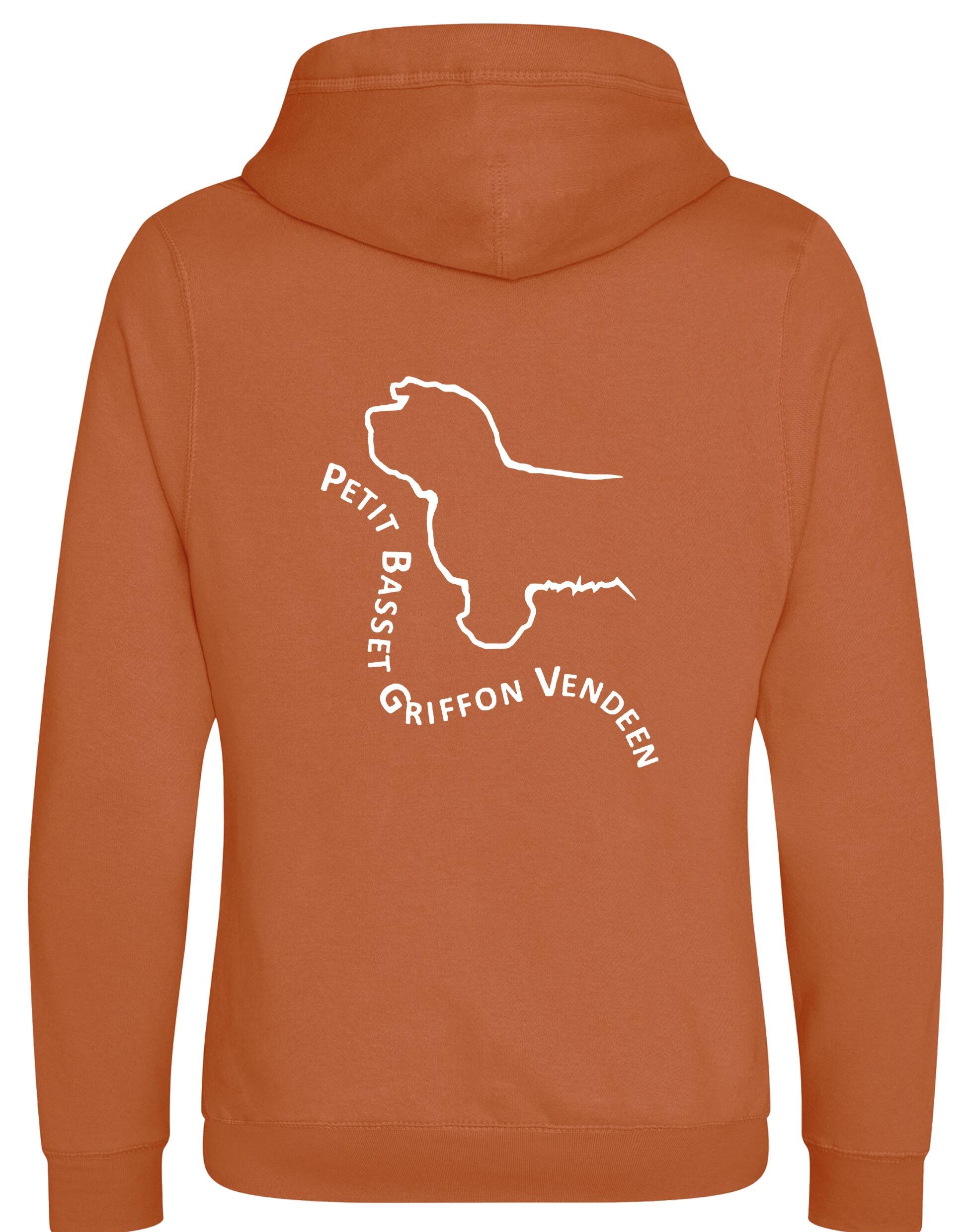 Petit Basset Griffon Vendéen Crossneck Pullover Hoodie – fleece-lined hoodie with exclusive breed artwork, crossneck hood, and kangaroo pocket for warmth and style.