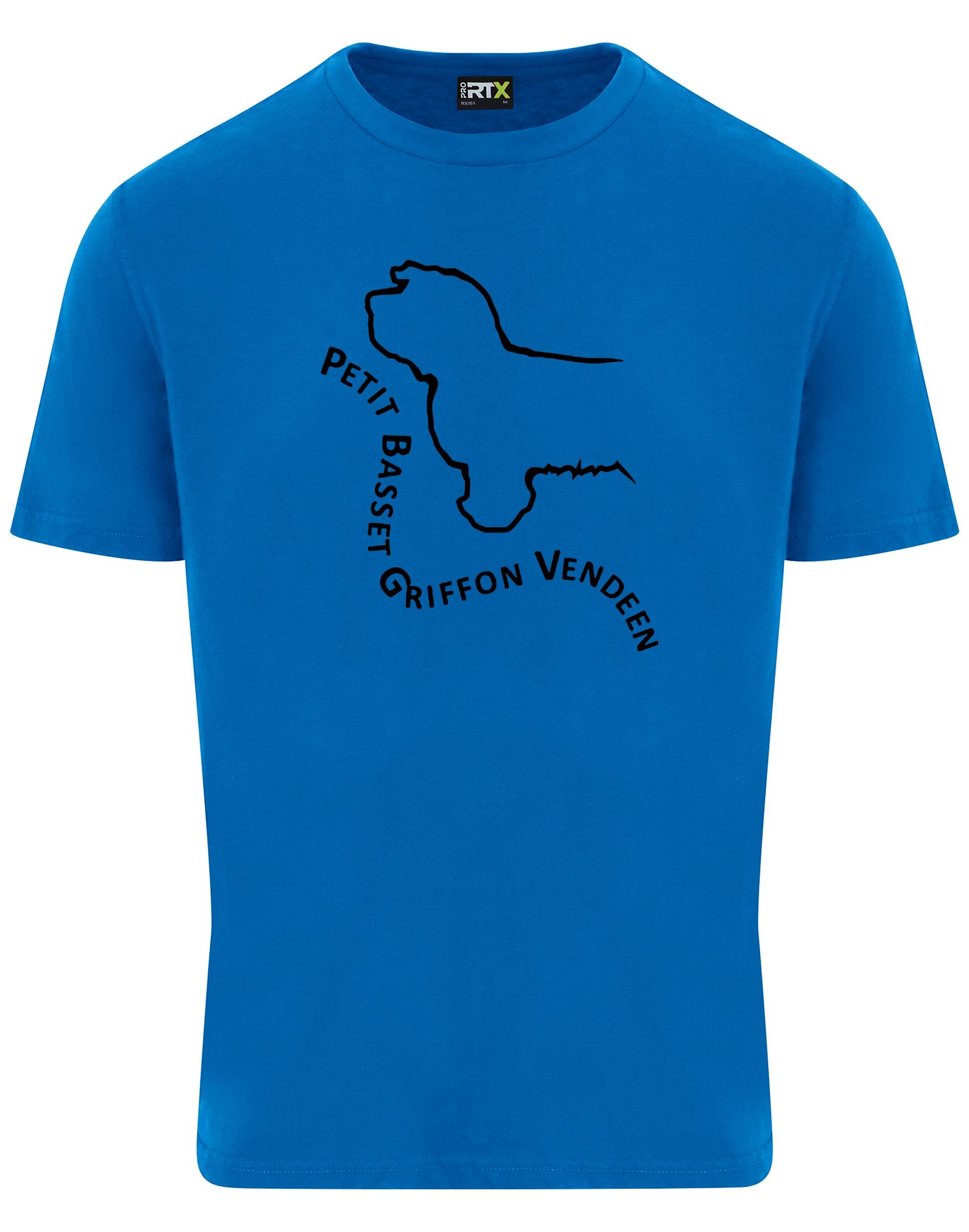 Petit Basset Griffon Vendéen Unisex Roundneck T-Shirt – premium cotton t-shirt with exclusive breed artwork, lightweight and breathable fabric, relaxed fit, and classic round neckline for casual comfort.