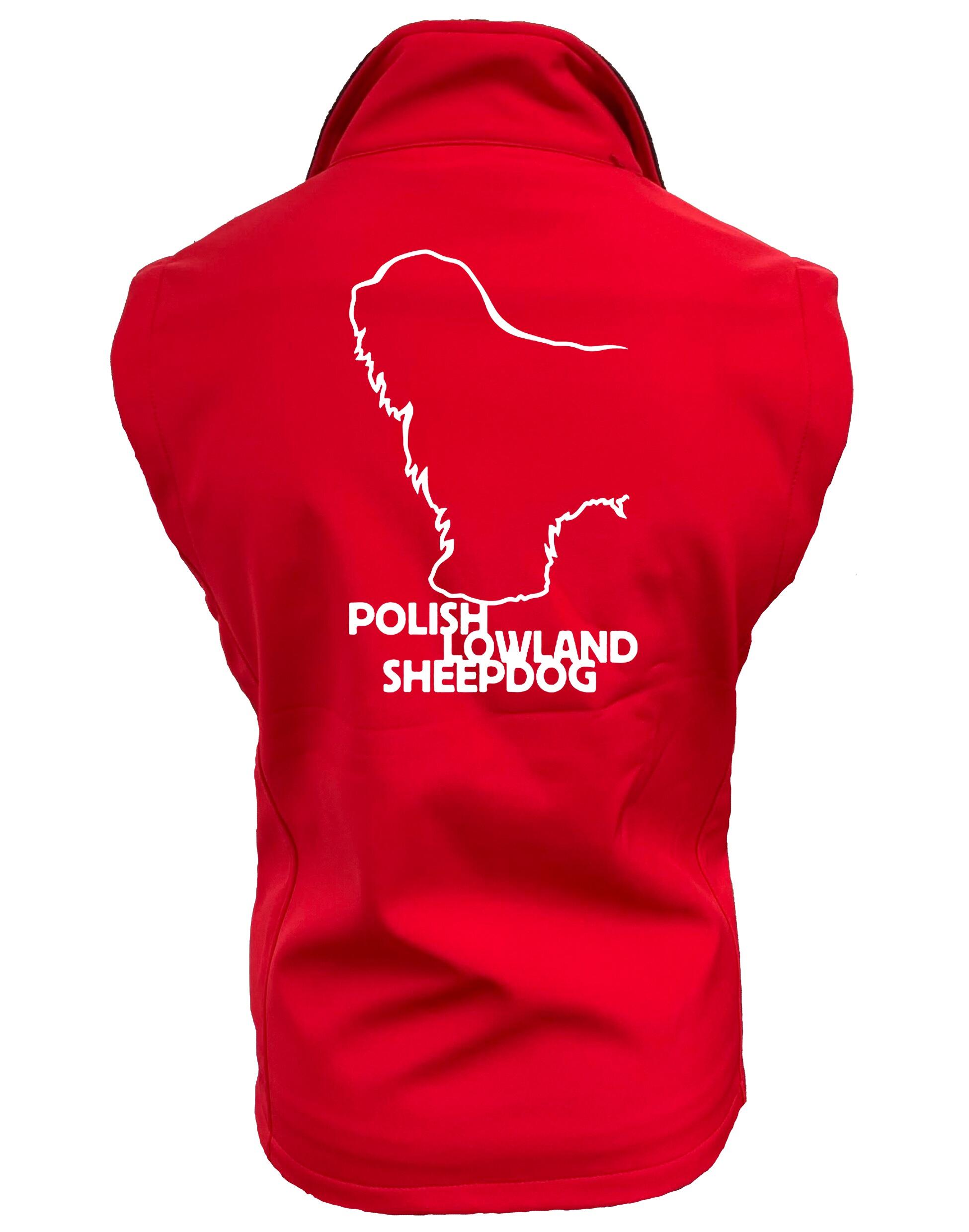 Polish Lowland Sheepdog Women’s Softshell Jacket featuring exclusive breed artwork, water-resistant fabric, and fleece-lined warmth for stylish outdoor comfort.