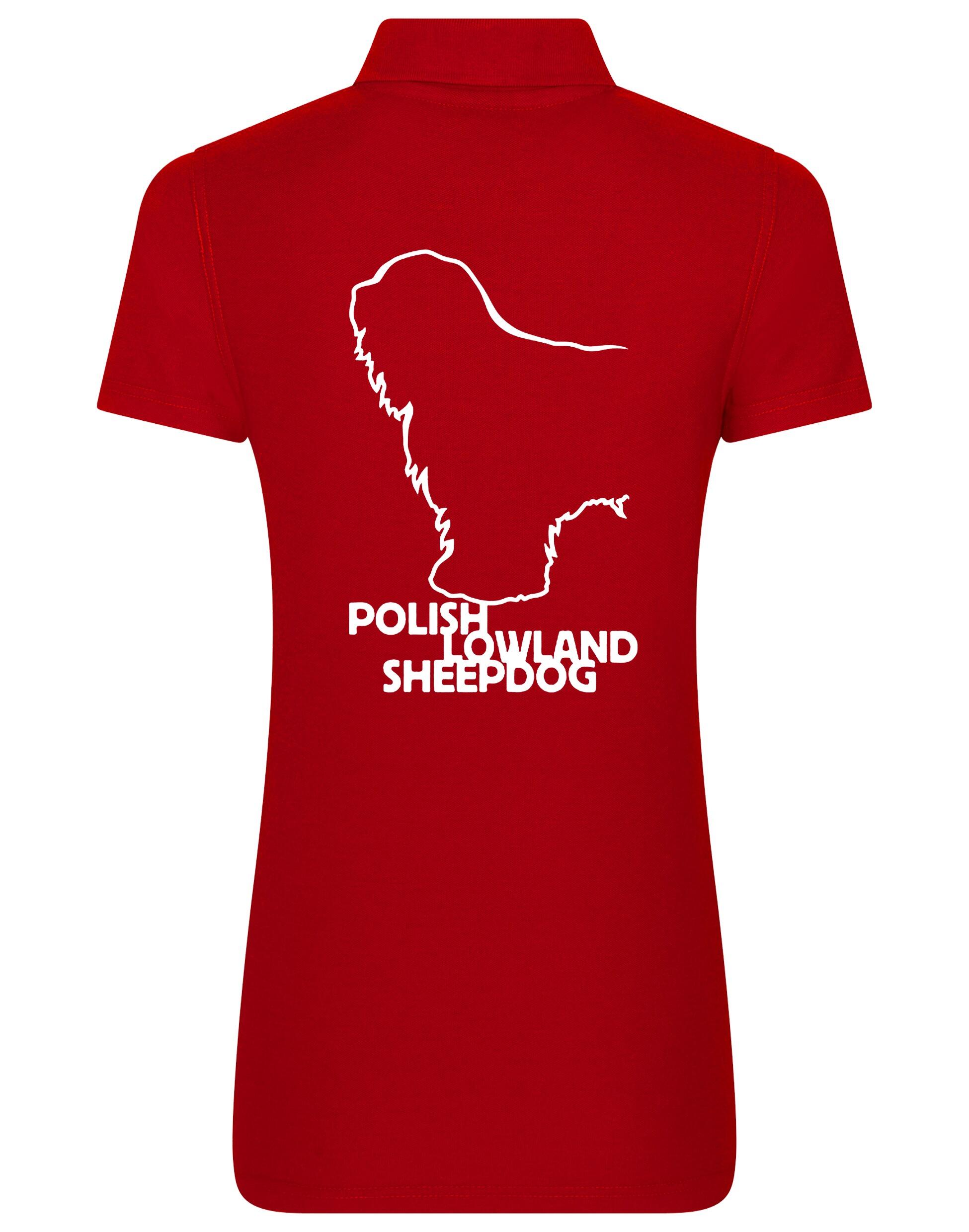 Polish Lowland Sheepdog Women's Cotton Polo featuring exclusive breed artwork, soft breathable cotton fabric, and a flattering feminine fit for comfort and style.