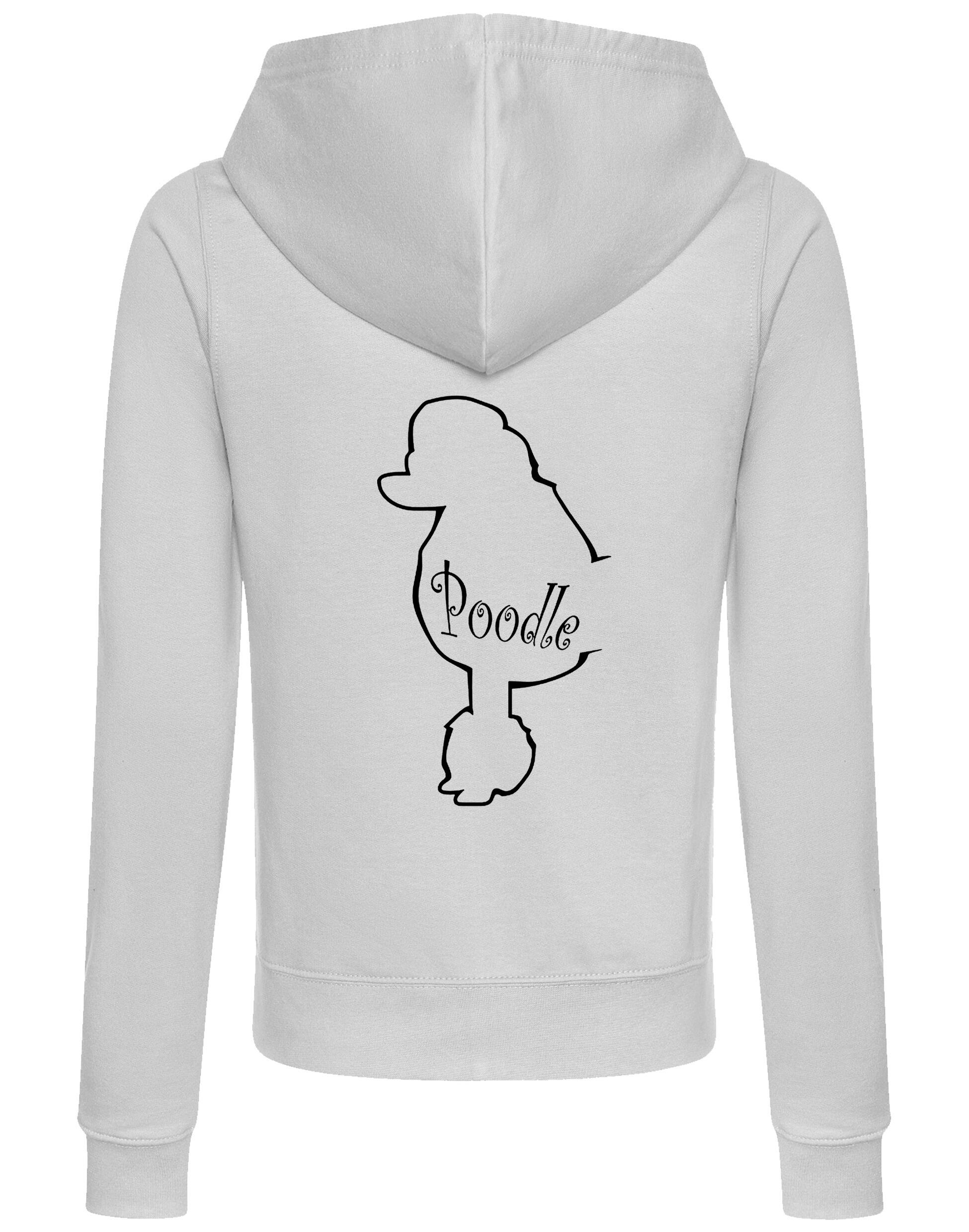 Poodle Women’s Zipped Hoodie featuring exclusive breed artwork, full-zip closure, and soft breathable fabric for stylish comfort.