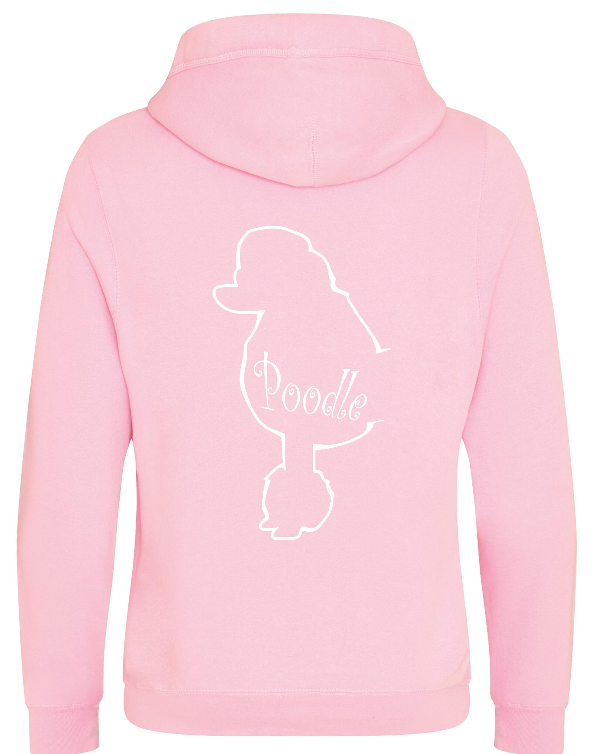Poodle Crossneck Pullover Hoodie with exclusive breed design, fleece lining, and kangaroo pocket for comfort and style.
