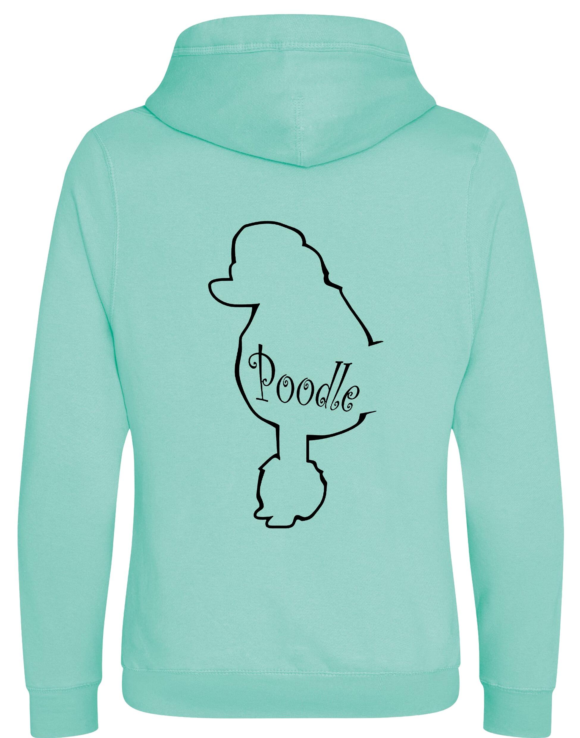 Poodle Crossneck Pullover Hoodie with exclusive breed design, fleece lining, and kangaroo pocket for comfort and style.