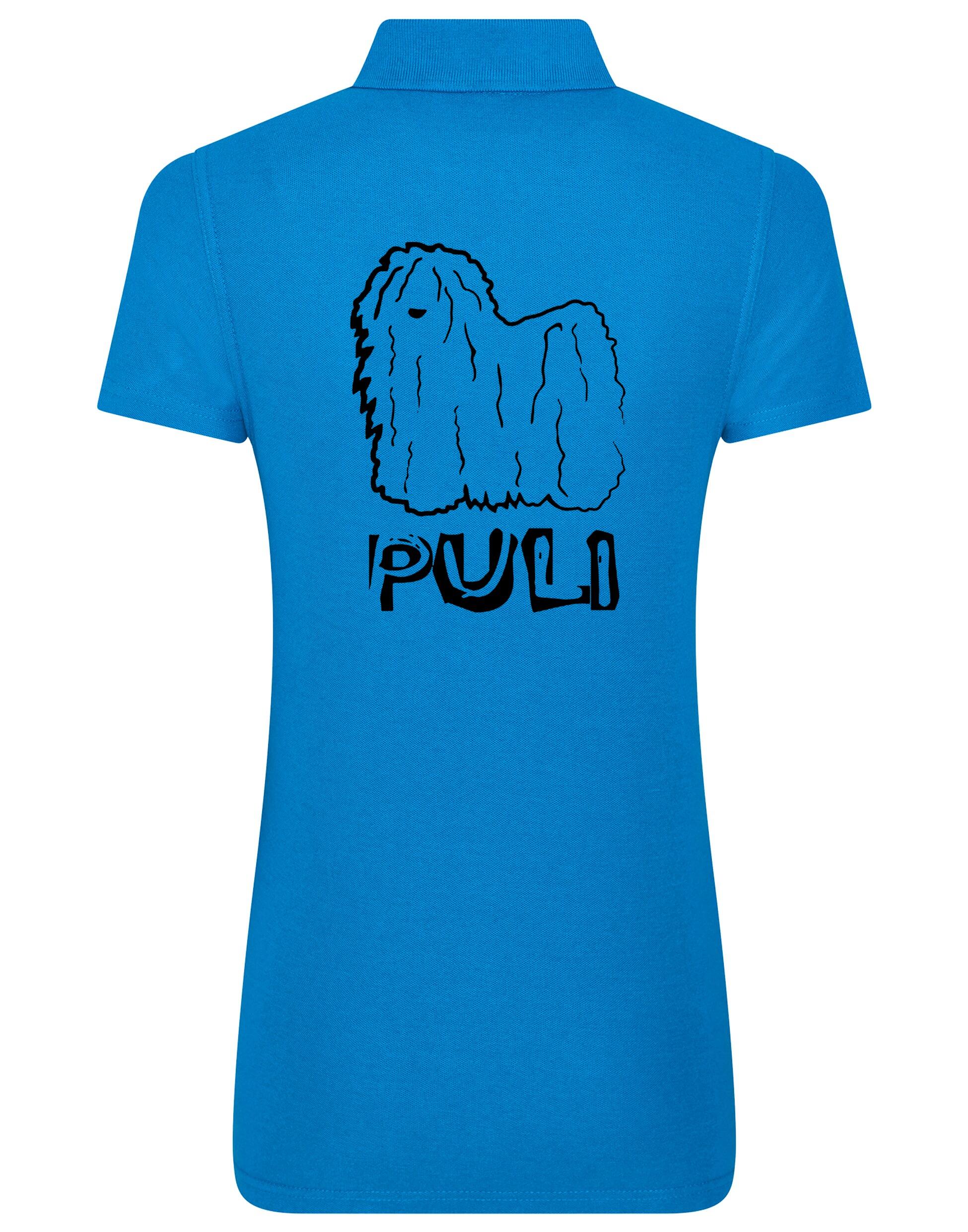 Women's Cotton Polo featuring exclusive Hungarian Puli artwork, crafted from premium breathable cotton for all-day comfort and a flattering feminine fit, perfect for Hungarian Puli enthusiasts.