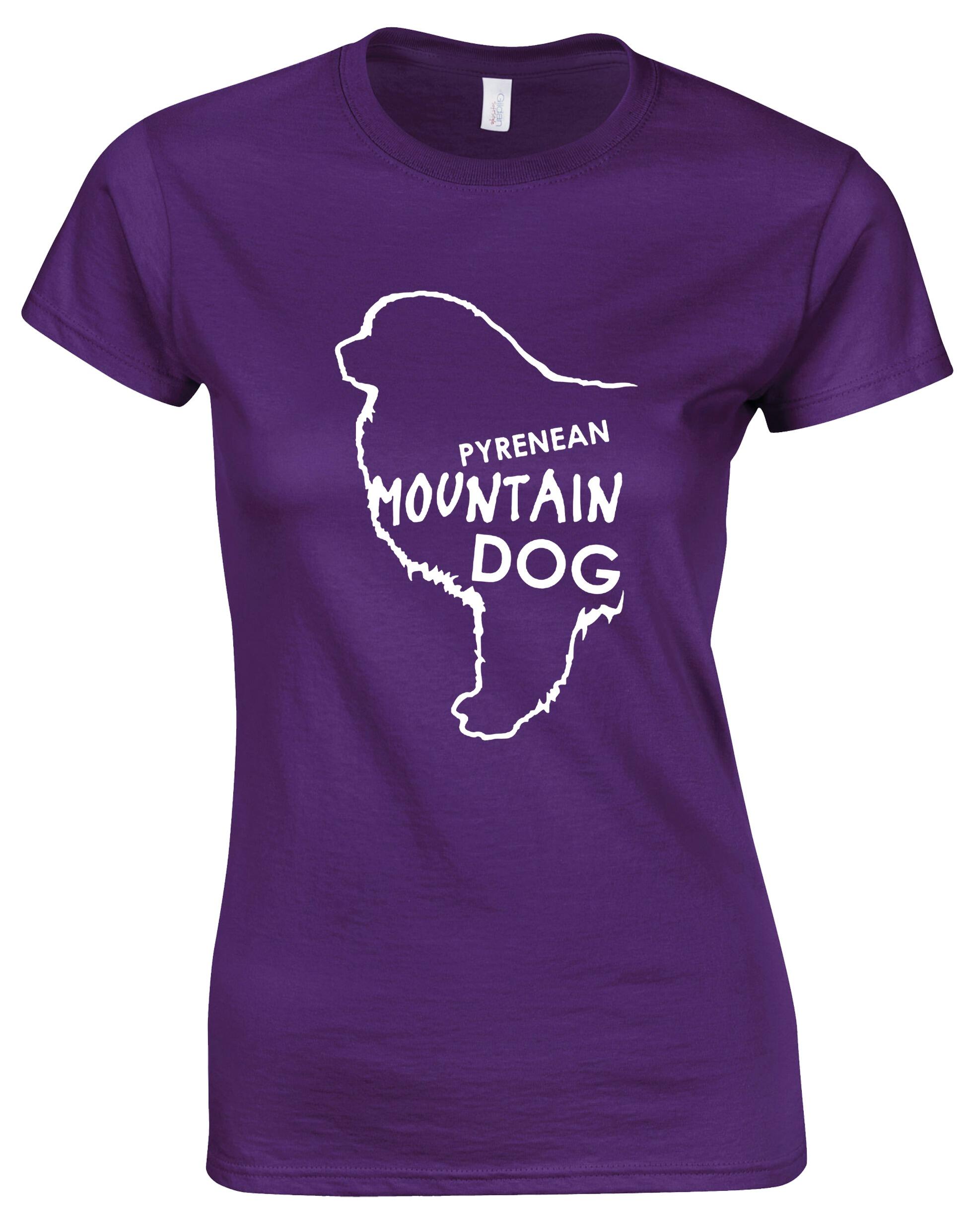 Female Roundneck T-shirt featuring exclusive Pyrenean Mountain Dog artwork, crafted from premium breathable cotton for all-day comfort and a flattering feminine fit, perfect for Pyrenean Mountain Dog enthusiasts.