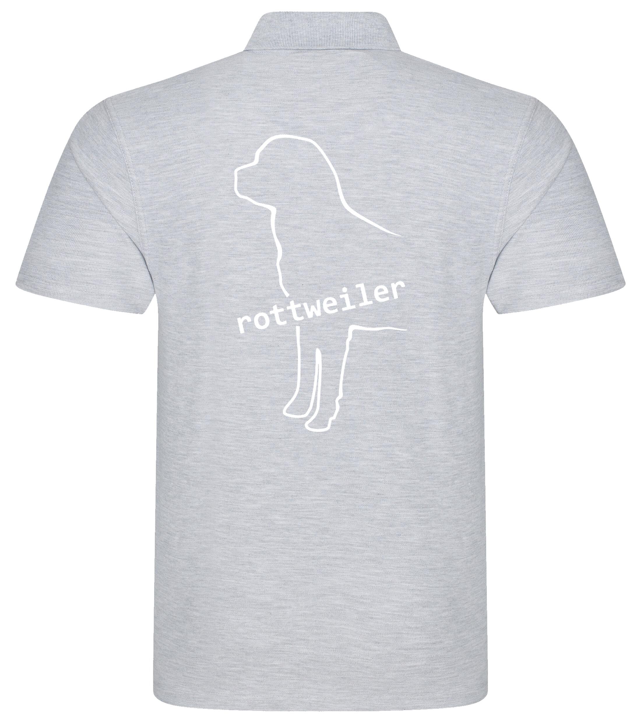 Rottweiler Unisex Cotton Polo featuring exclusive breed artwork, soft breathable cotton fabric, relaxed unisex fit, and classic polo collar for comfort, versatility, and breed pride.