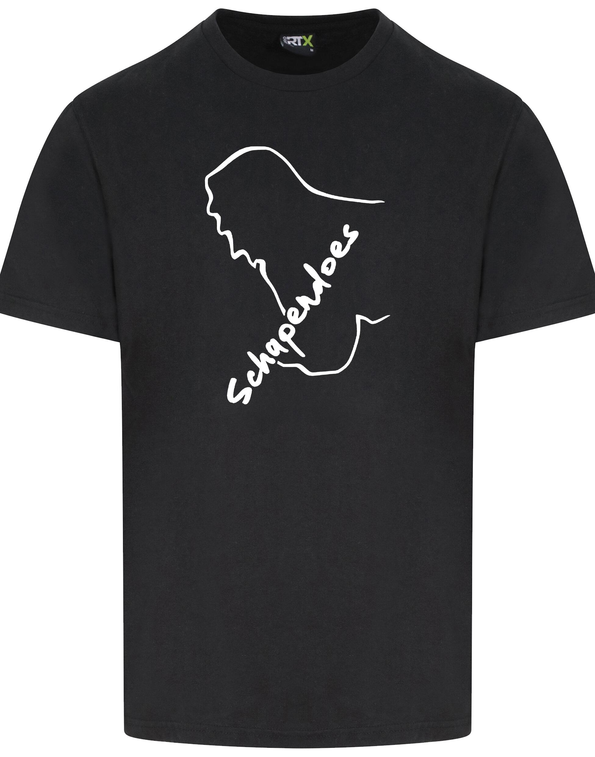 Unisex Roundneck T-shirt featuring exclusive Schapendoes artwork, lightweight breathable cotton fabric, classic round neckline, and relaxed fit – perfect for breed enthusiasts.