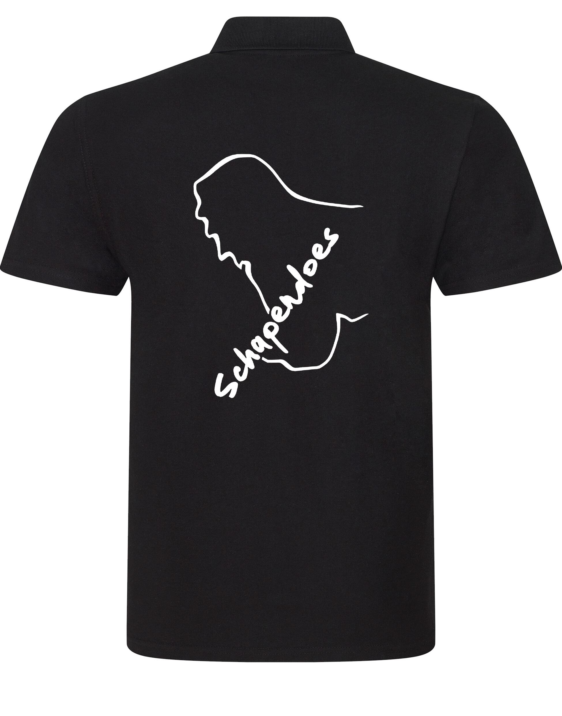 Unisex cotton polo shirt featuring exclusive Schapendoes breed design, breathable lightweight fabric, and relaxed fit – perfect for Schapendoes dog lovers.