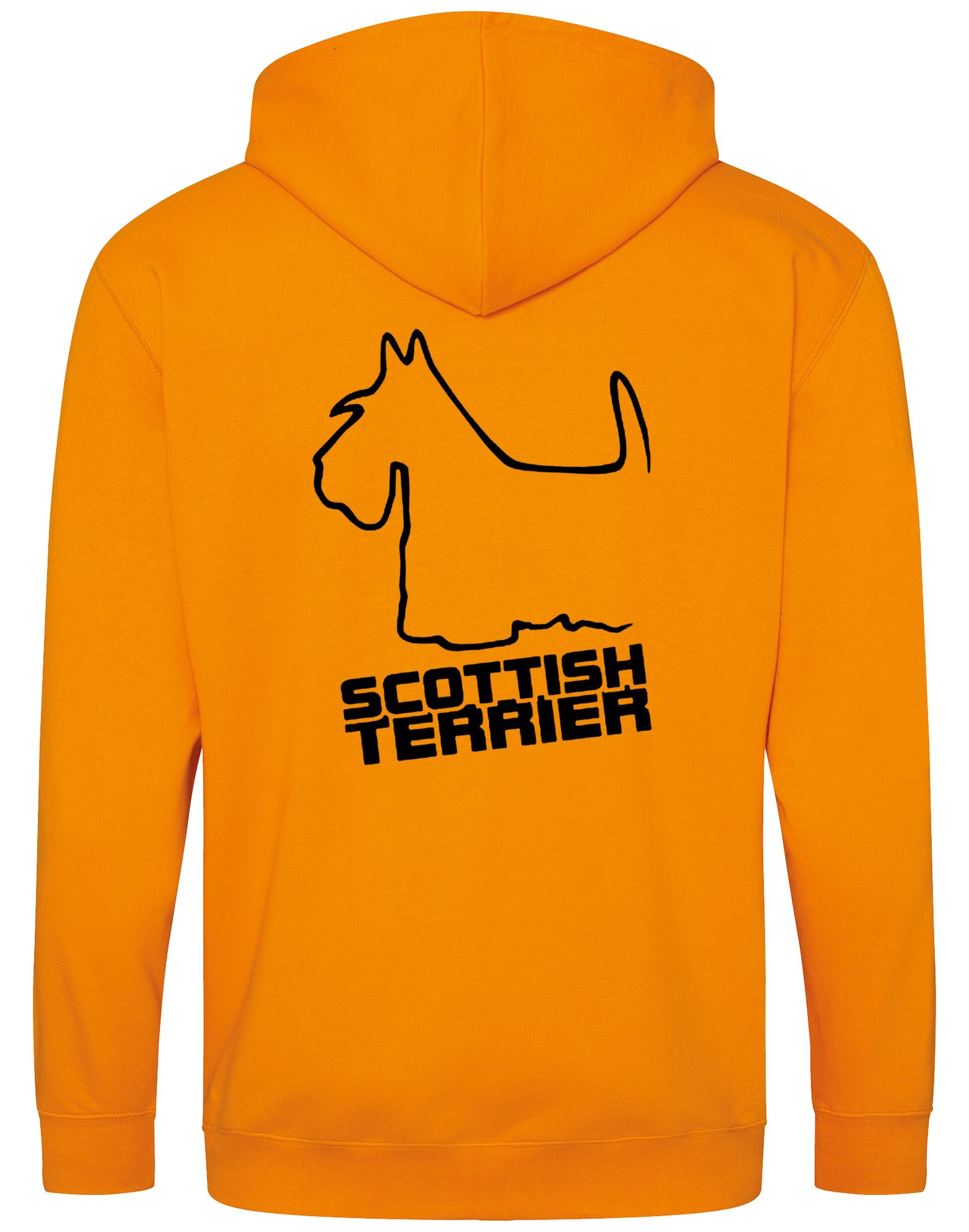 Scottish Terrier Zipped Hoodie with exclusive breed artwork, full-zip design, fleece lining, and customizable options.