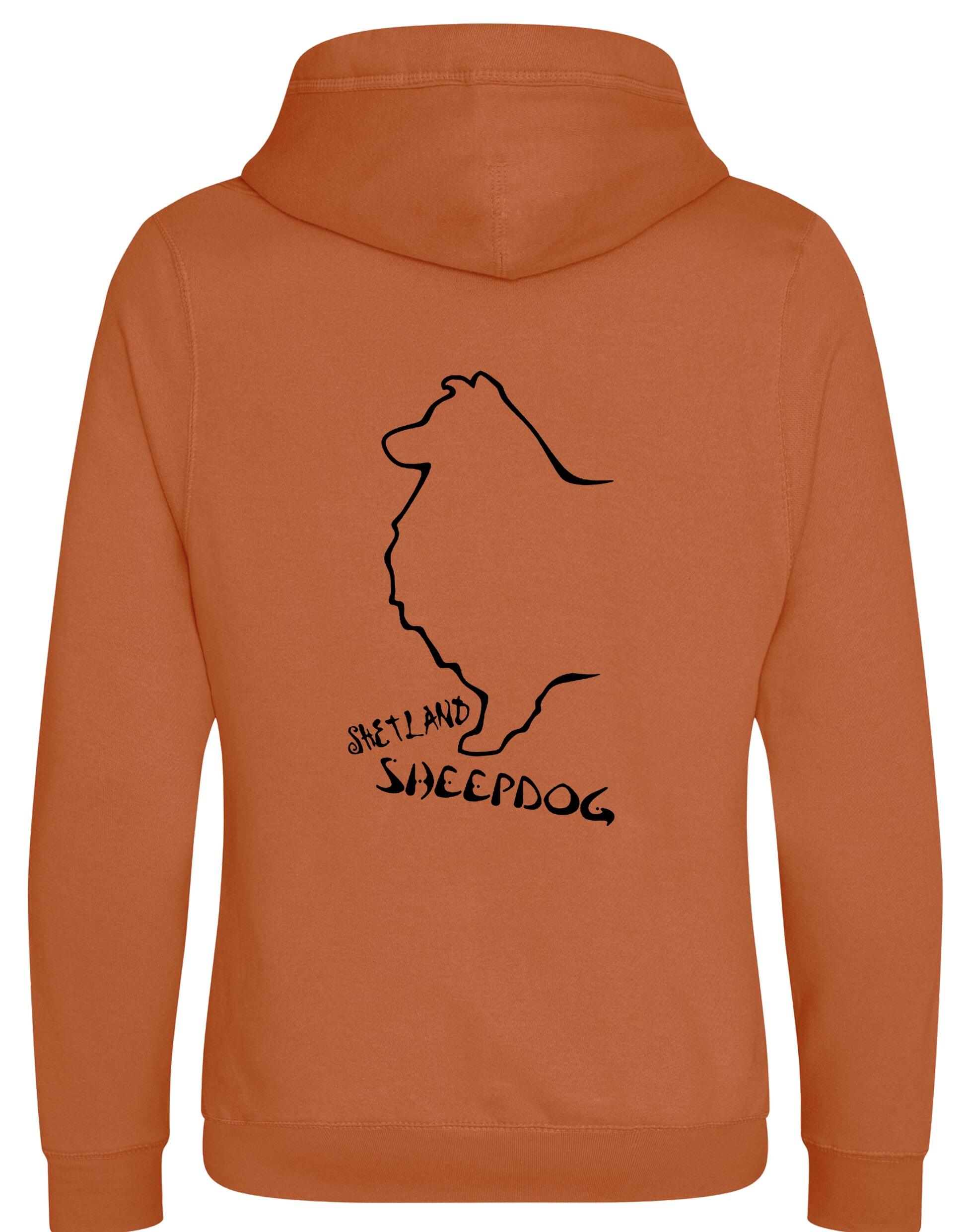 Unisex Crossneck Pullover Hoodie featuring exclusive Shetland Sheepdog graphic design.