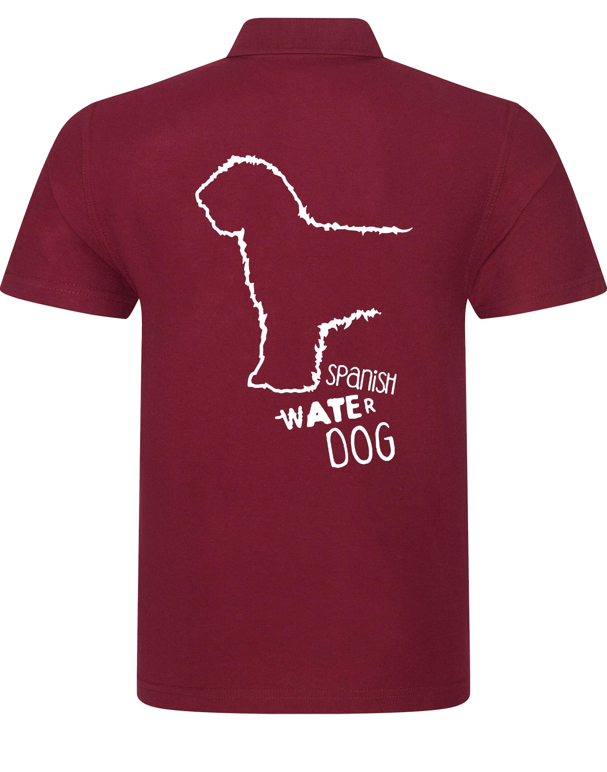 Unisex Cotton Polo with detailed Spanish Water Dog design on the back. Made from breathable cotton with a classic collar and relaxed fit. Ideal for dog events, outdoor adventures, and casual wear for breed lovers.