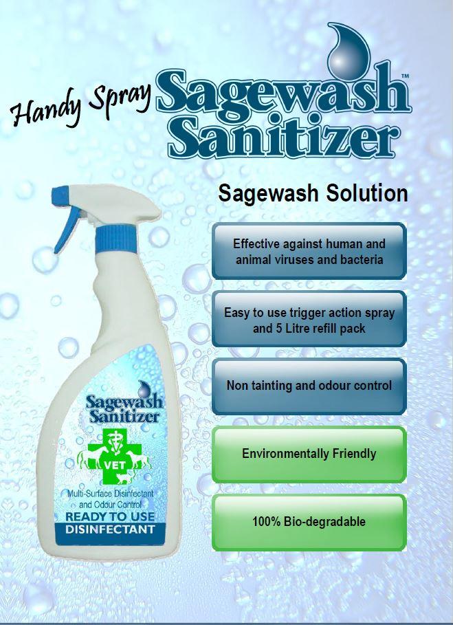 Sagewash Ready to Use Solution Pack of 6 x 750ml Trigger Sprays
