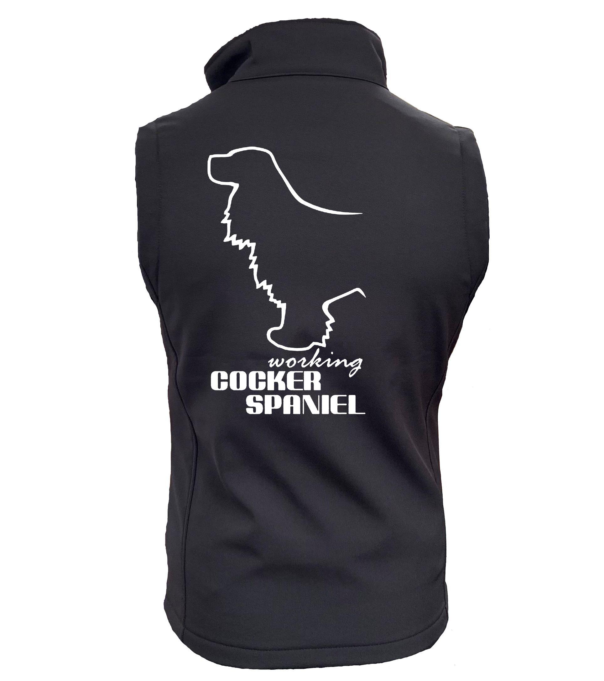 Working Cocker Spaniel (2) Dog Breed Design Softshell Gilet Full Zipped Women's & Men's Styles