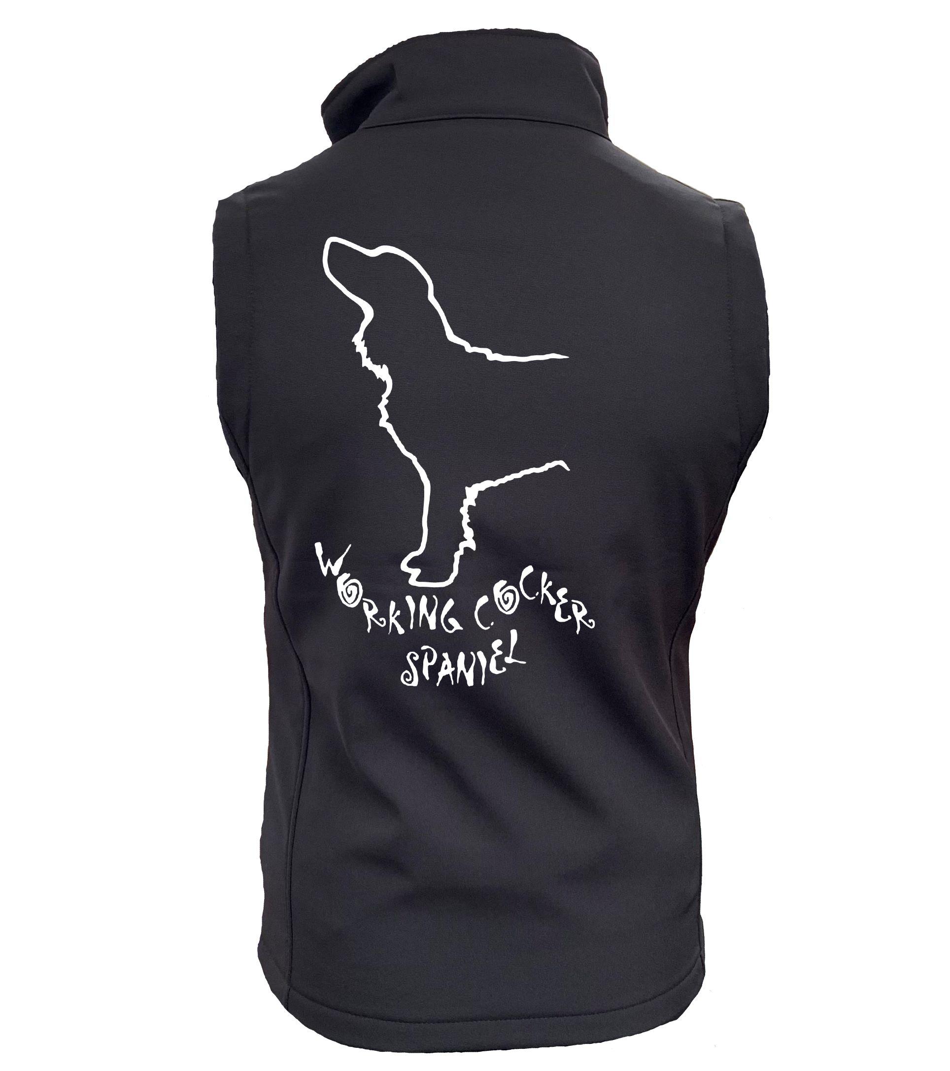 Working Cocker Spaniel (3) Dog Breed Design Softshell Gilet Full Zipped Women's & Men's Styles