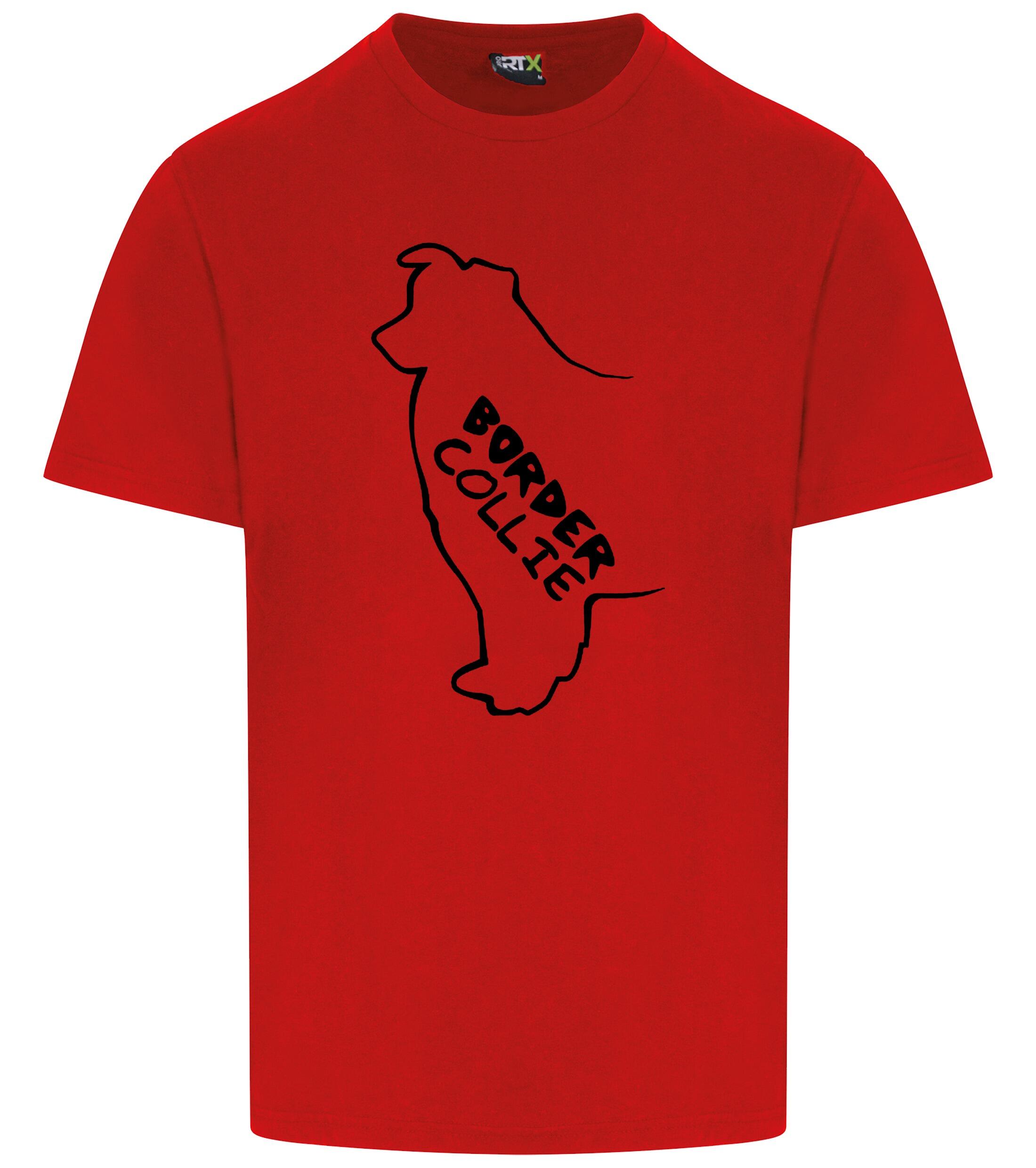Unisex Border Collie T-Shirt Red (Black)