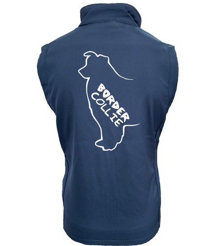 Unisex Border Collie Softshell Jacket Navy Navy (White)