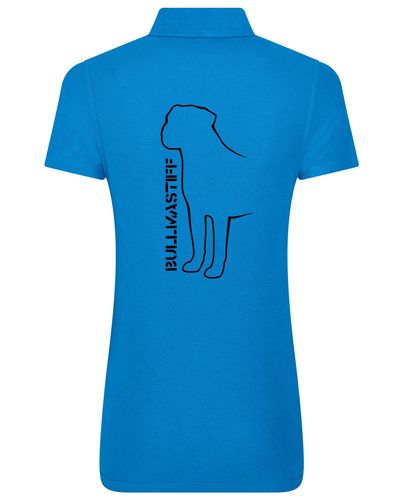 Female Bullmastiff (Standing) Polo Shirt Sapphire Blue (Black)