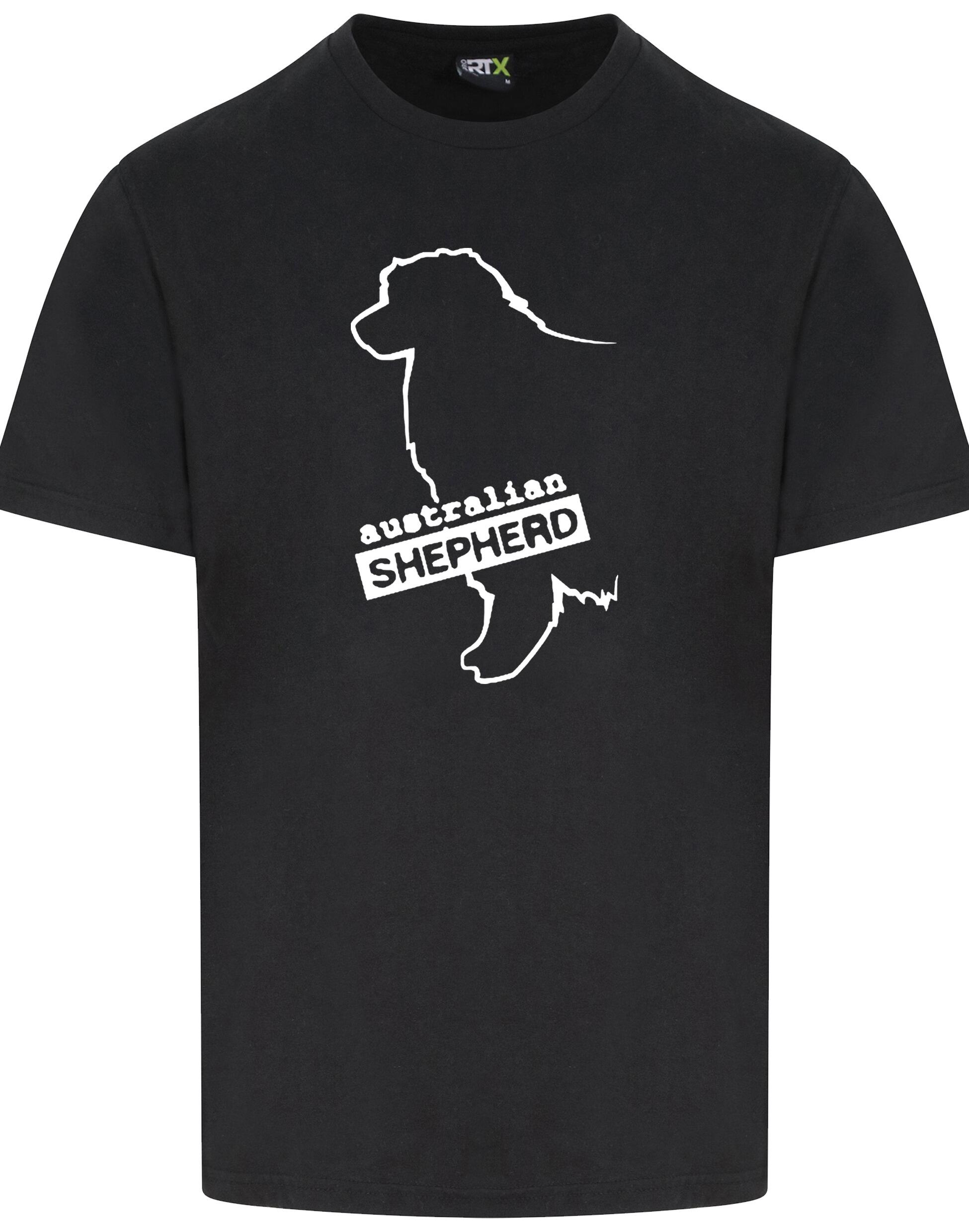 Unisex Australian Shepherd T-Shirt Black (White)