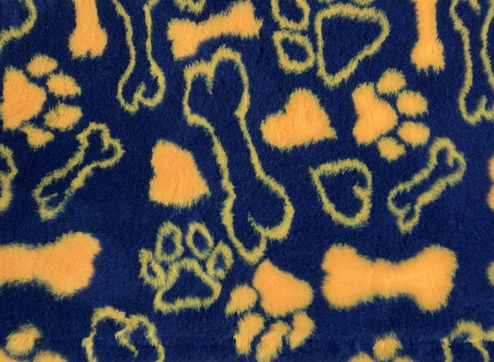 Exclusive Bederia Bedding for Dogs Rubber Backed Blue Heart Paw Bone