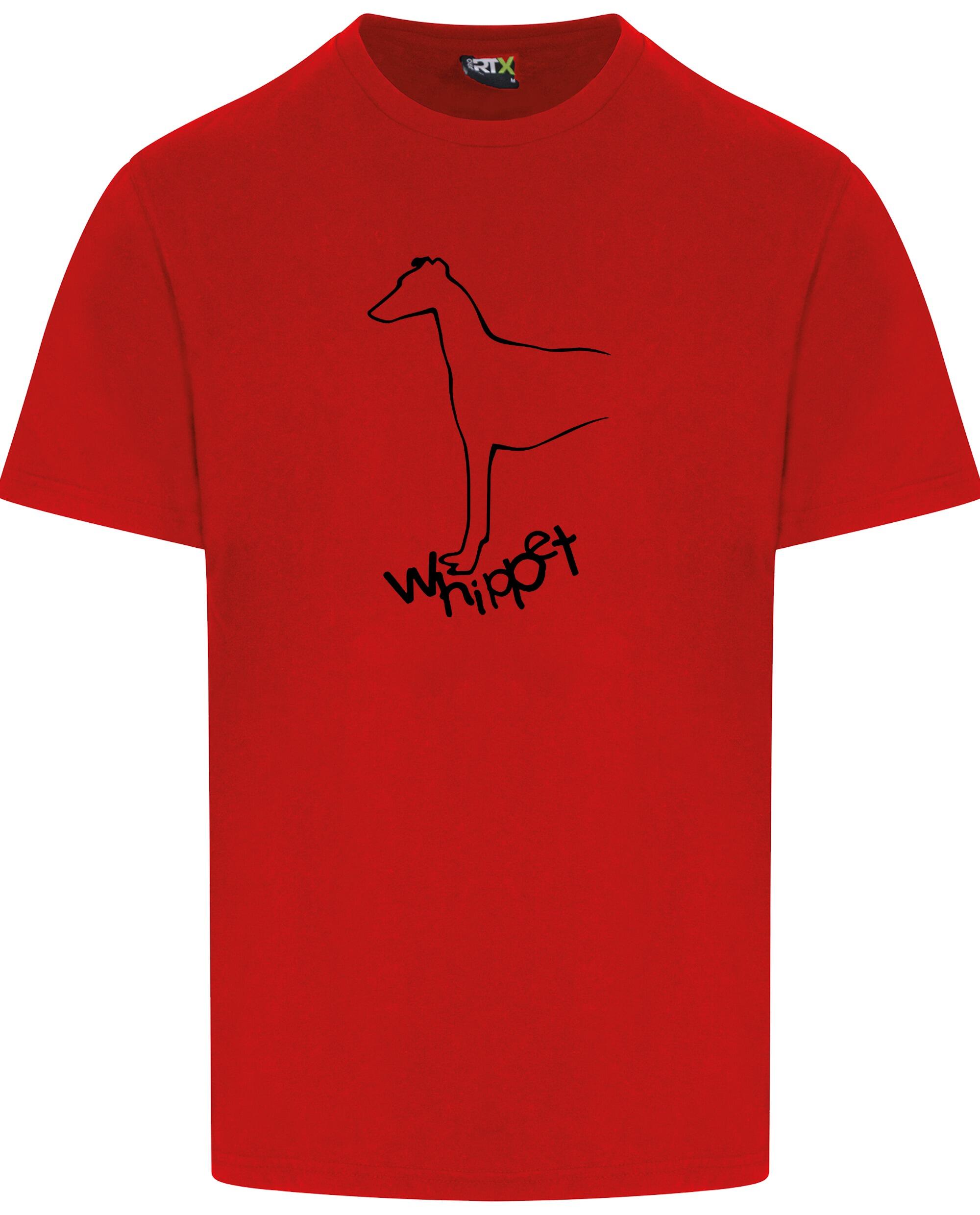 Unisex Whippet Roundneck T-Shirt Red (Black)