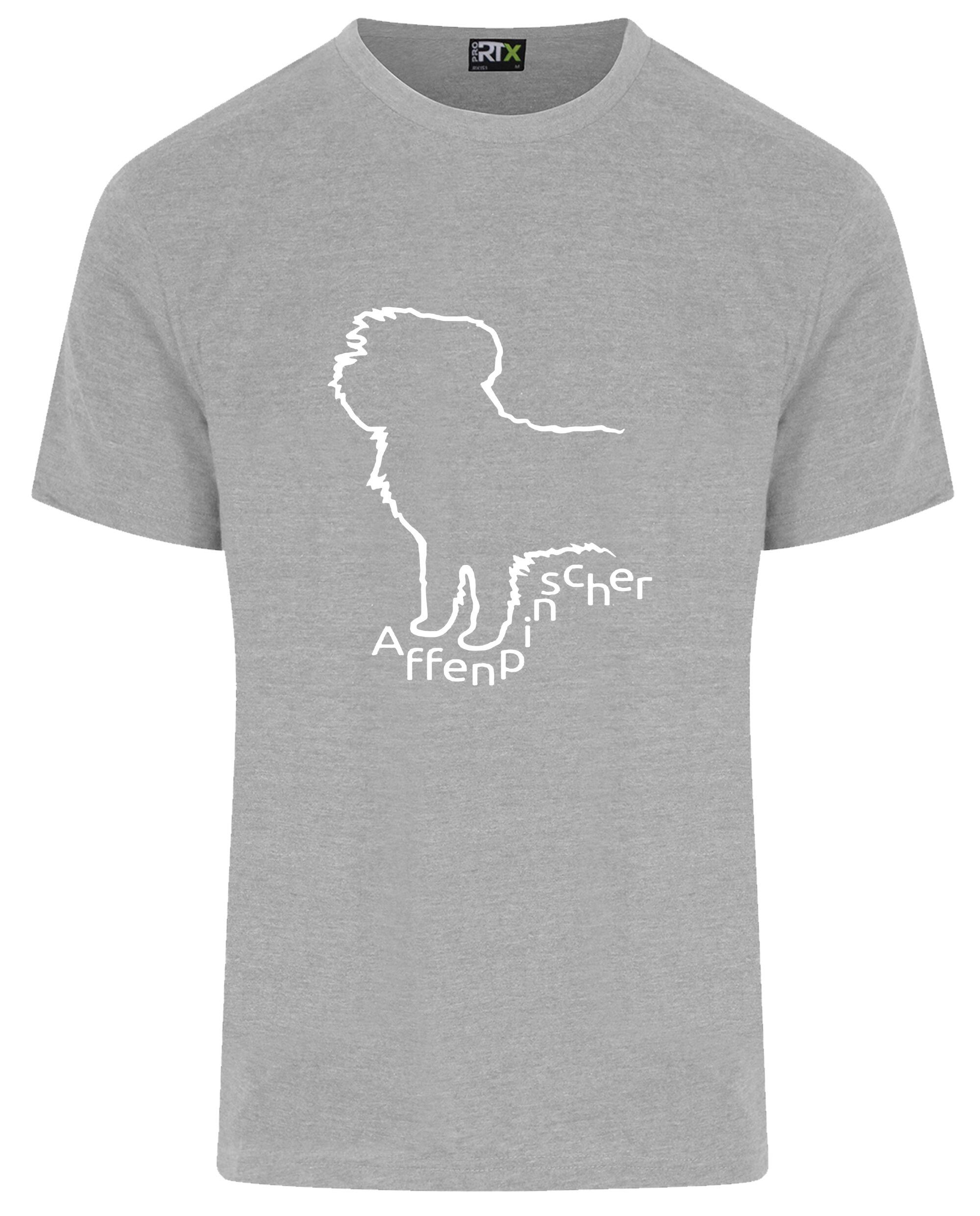 Unisex Affenpinscher Roundneck T-Shirt Heather Grey (White)