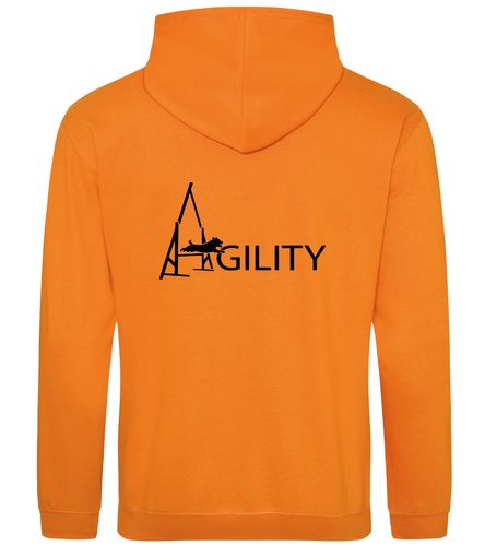 Unisex Agility Pullover Hoodie Orange Crush (Black)