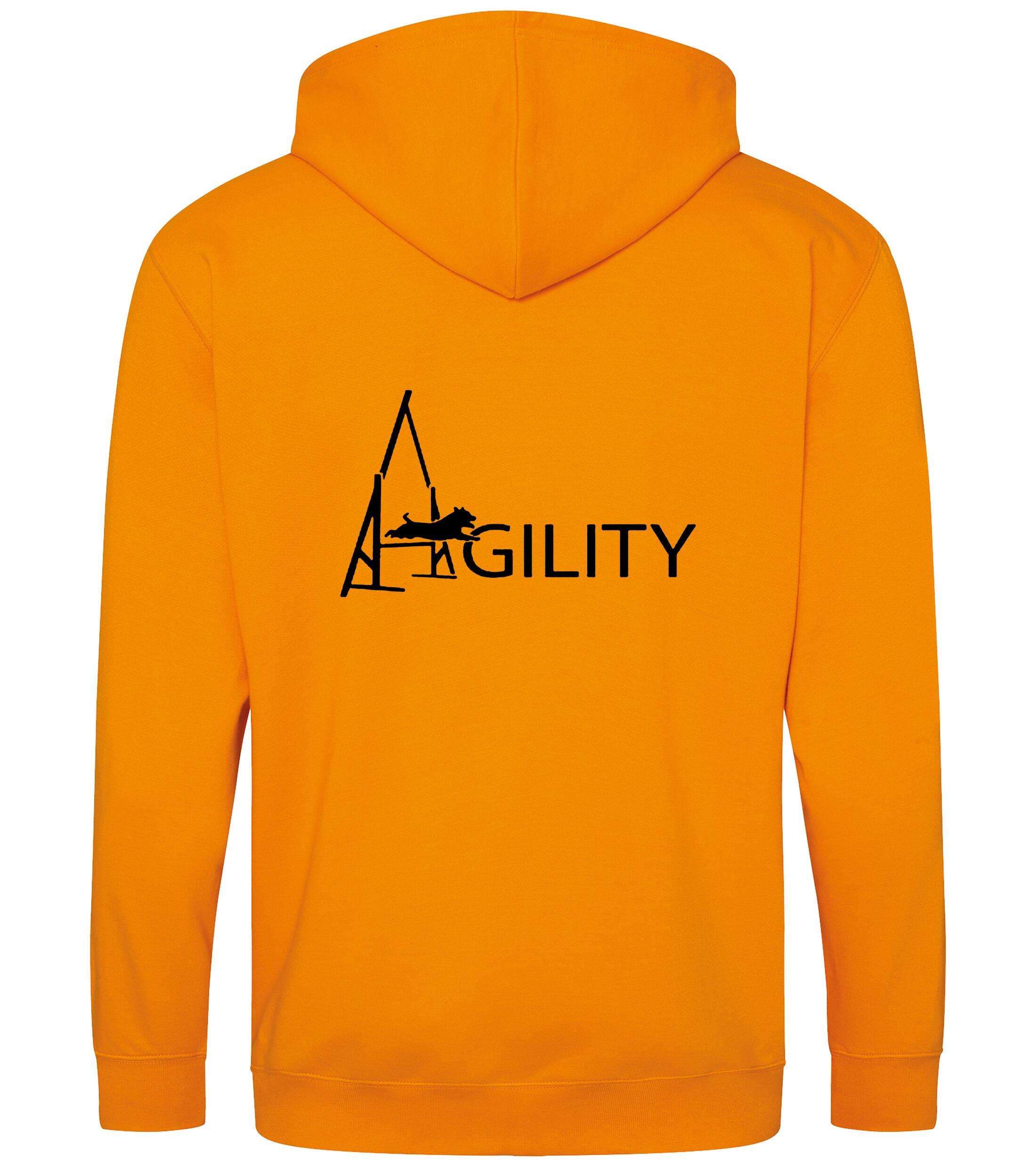 Unisex Agility Zipped Hoodie Orange Crush (Black)