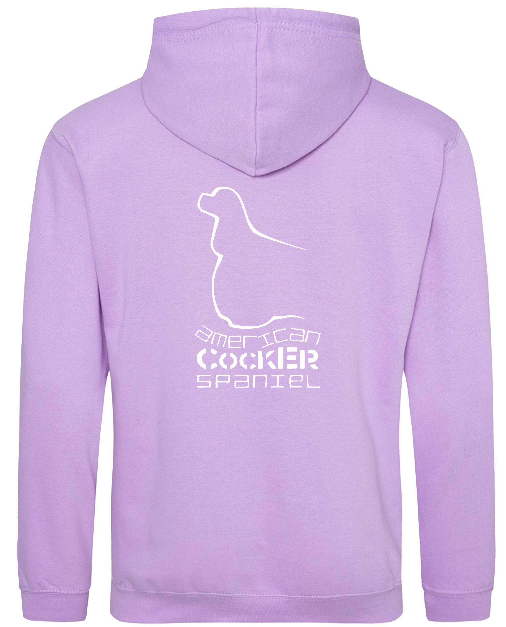Unisex American Cocker Spaniel Pullover Hoodie Lavender (White)